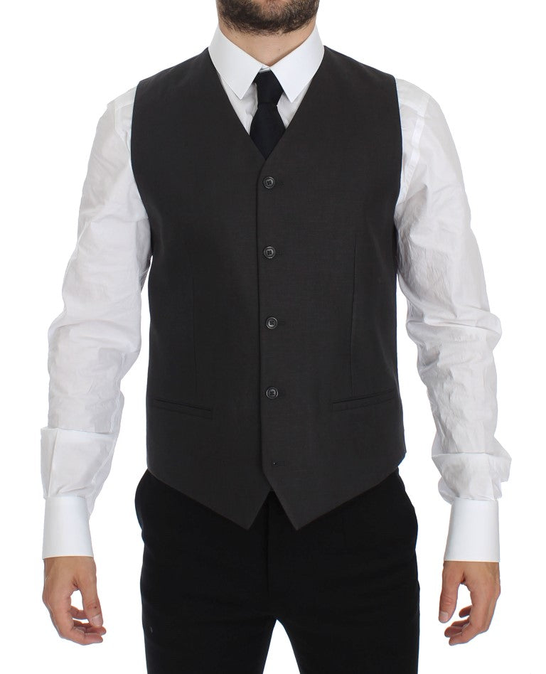 Dolce & Gabbana Grey Slim Fit Linen Blazer-7