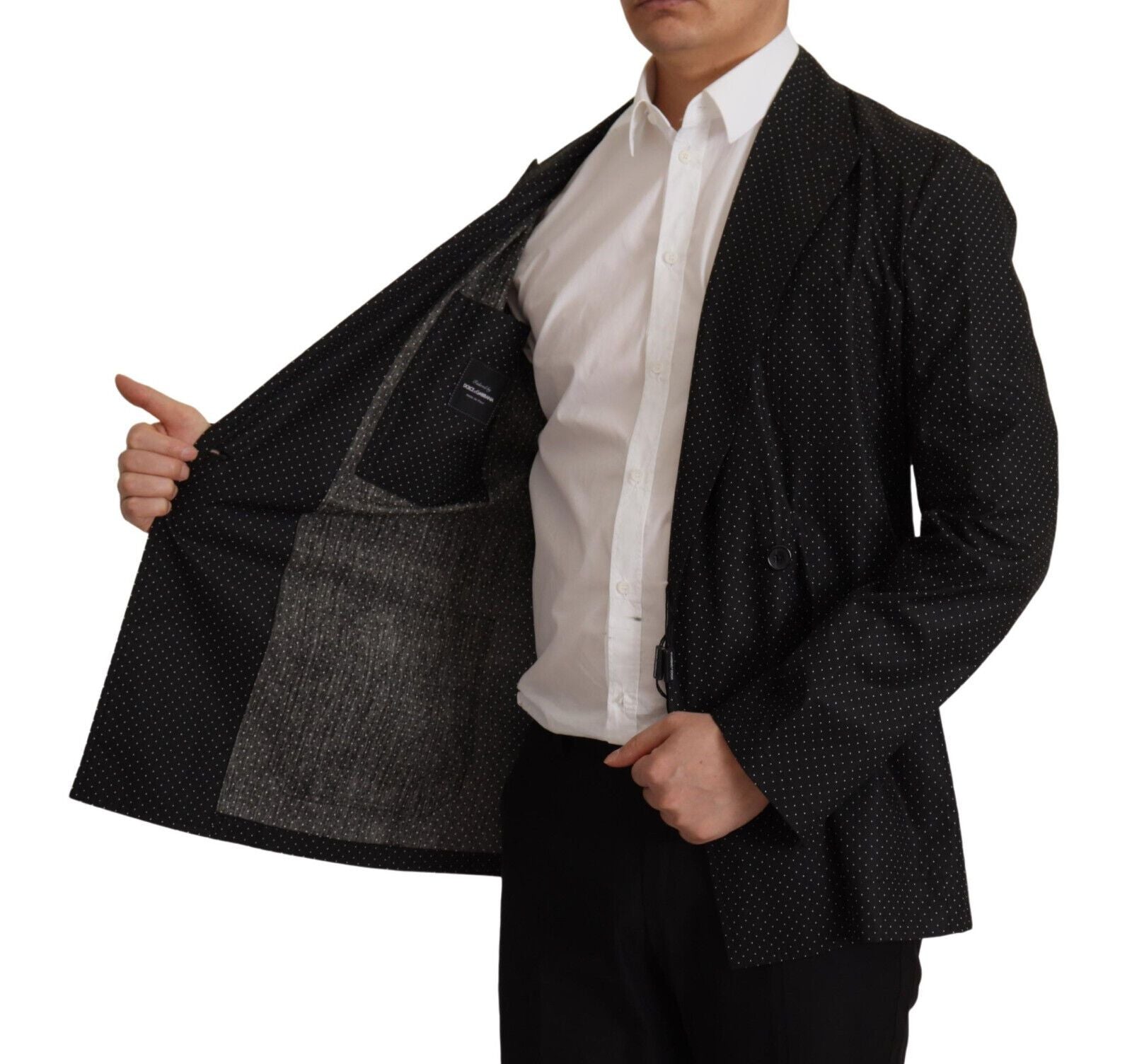 Blazer de algodón con lunares negros de Dolce & Gabbana-5