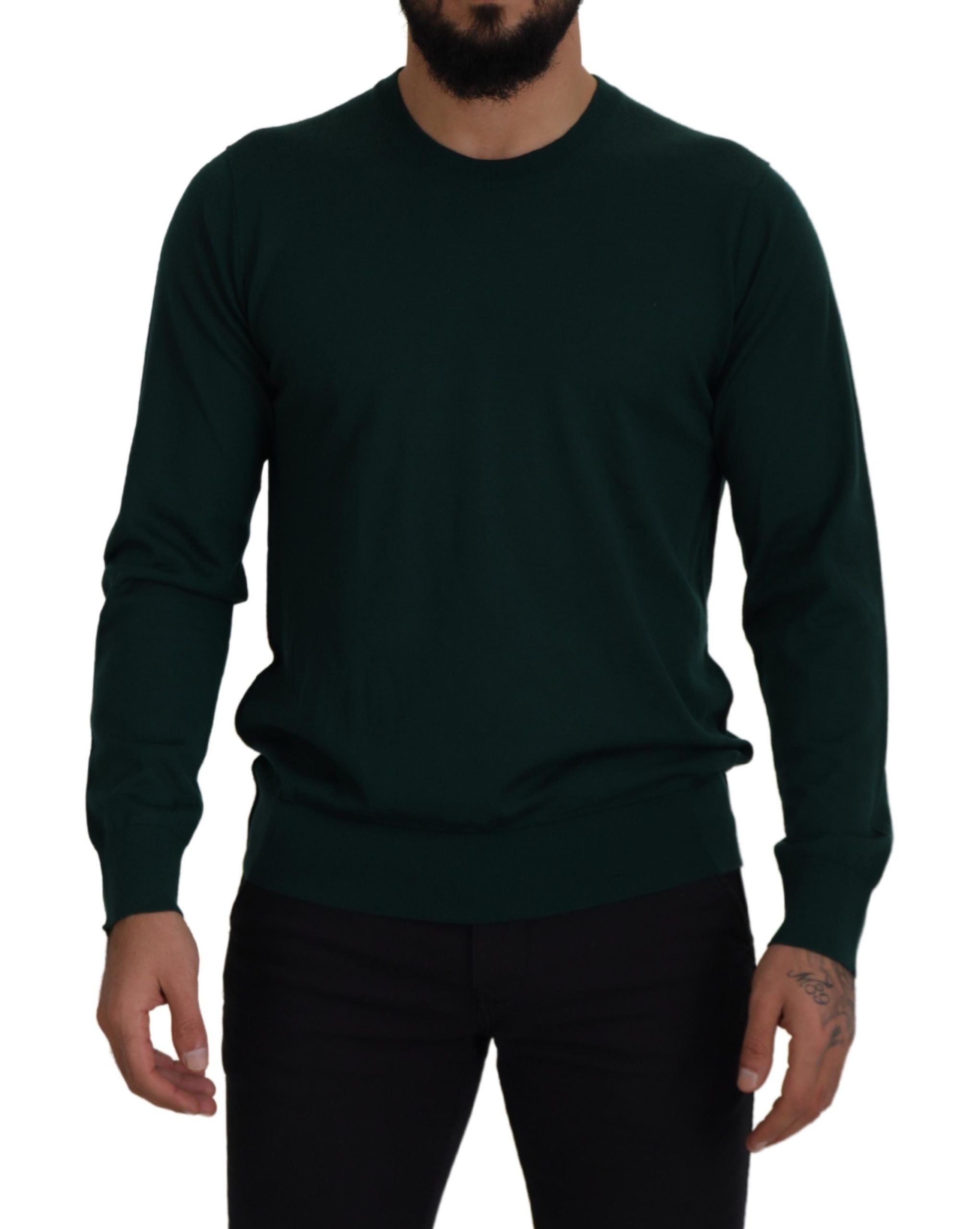 Dolce & Gabbana Grüner Pullover aus Kaschmir mit Rundhalsausschnitt-1