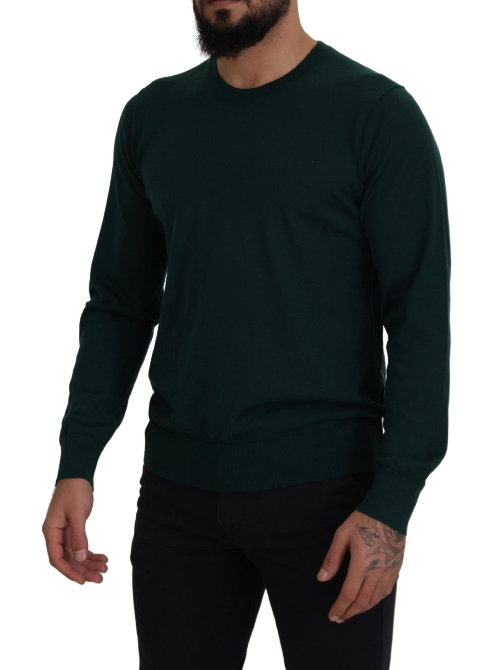 Dolce & Gabbana Grüner Pullover aus Kaschmir mit Rundhalsausschnitt-2