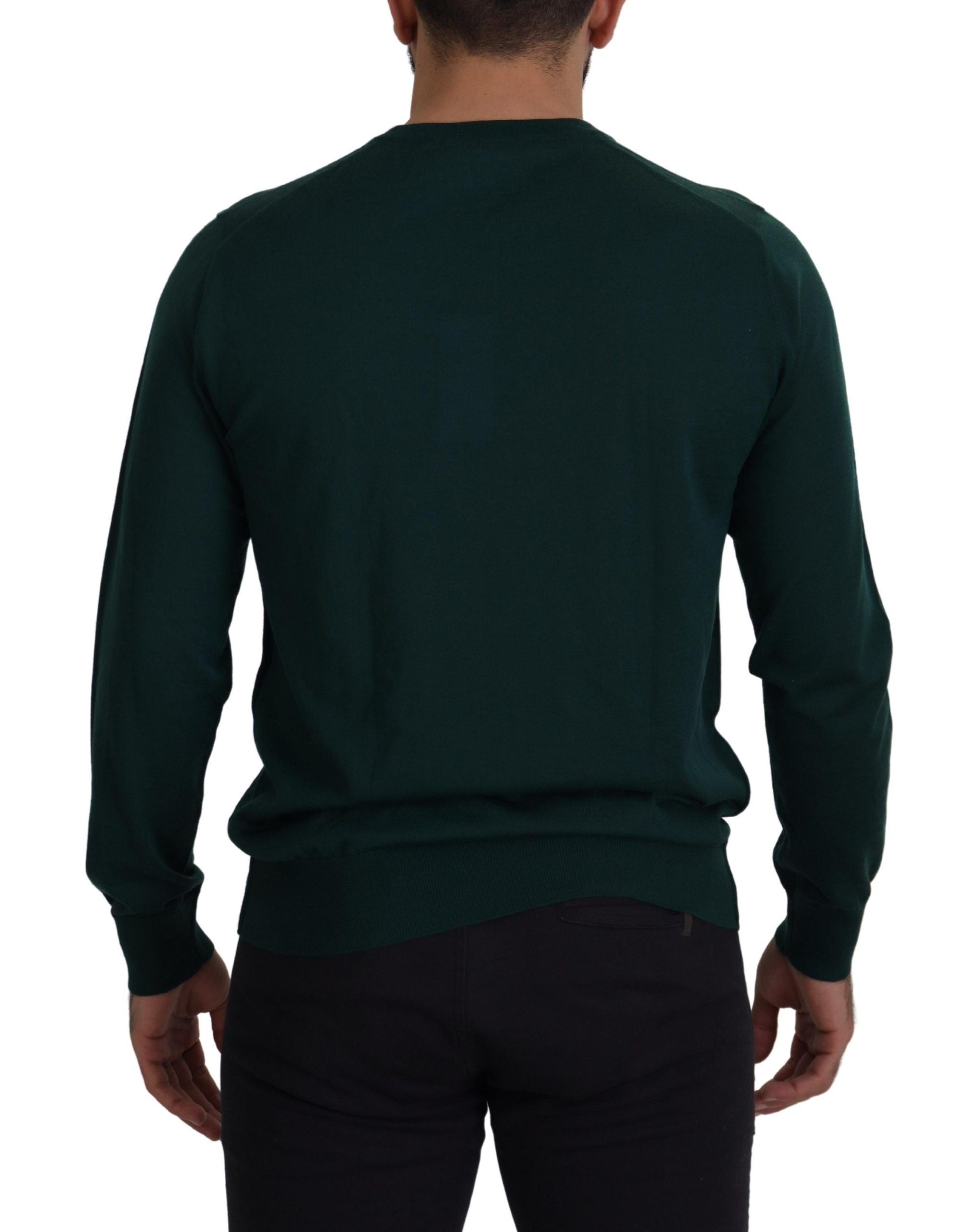 Dolce & Gabbana Grüner Pullover aus Kaschmir mit Rundhalsausschnitt-3