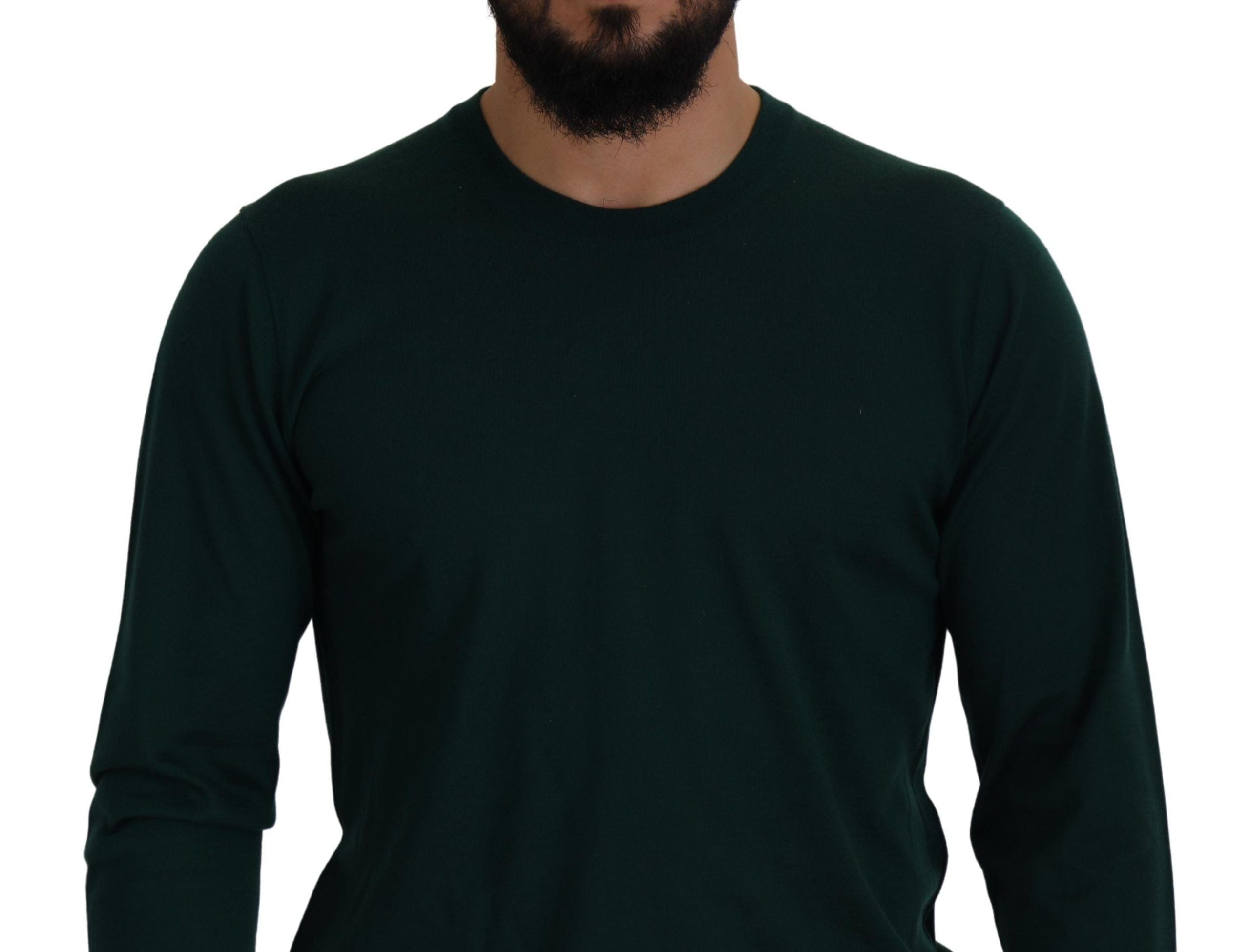 Dolce & Gabbana Grüner Pullover aus Kaschmir mit Rundhalsausschnitt-4