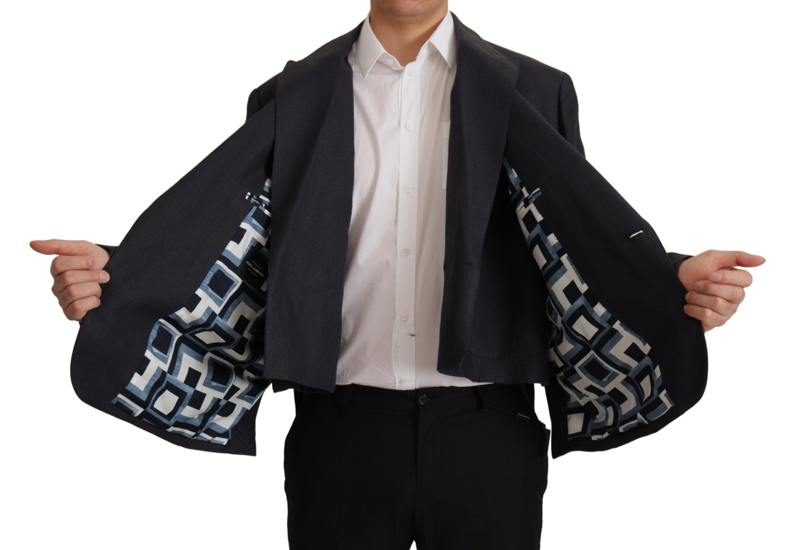 Chaqueta blazer de lino azul Dolce & Gabbana para hombre-2