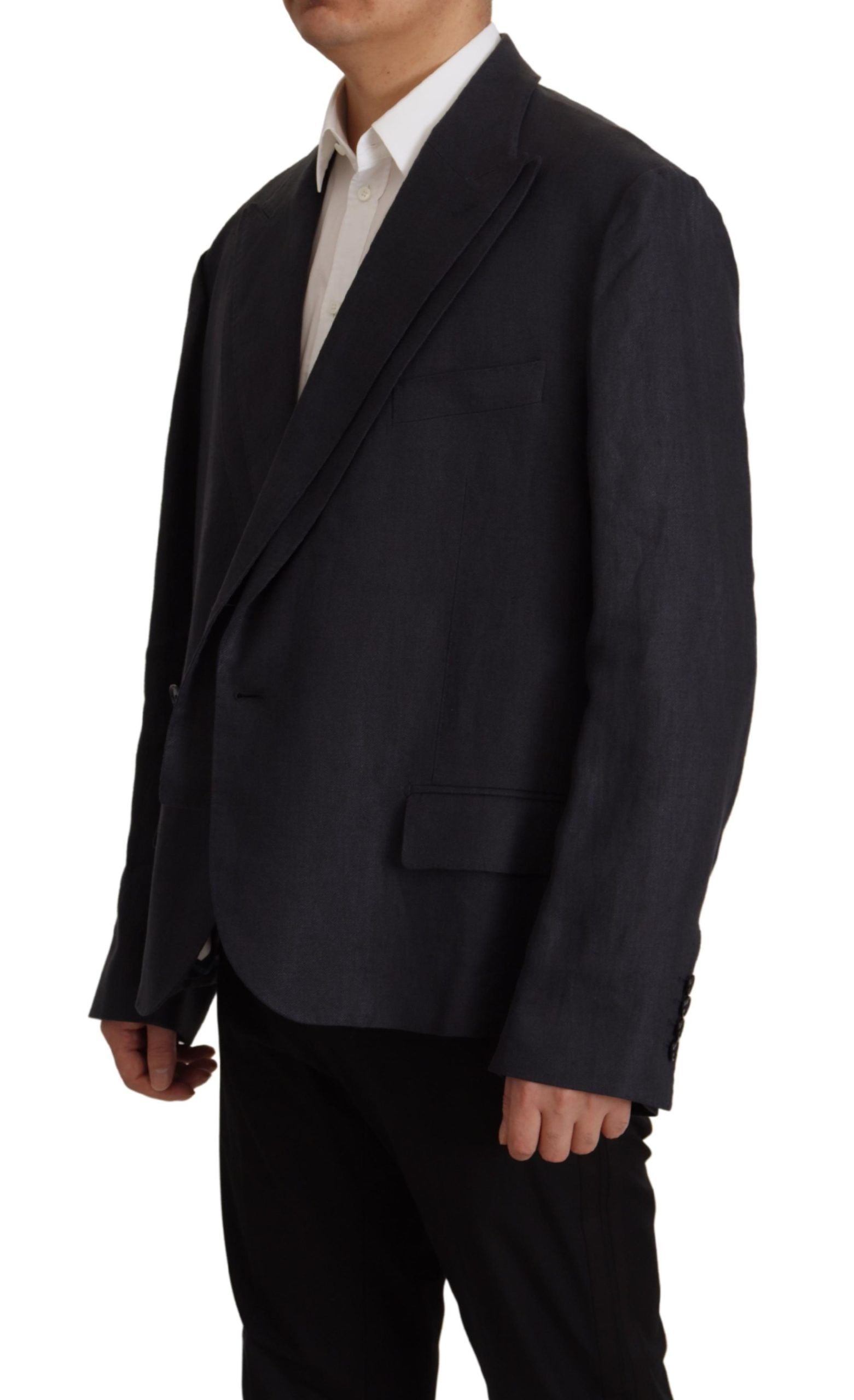 Chaqueta blazer de lino azul Dolce & Gabbana para hombre-4