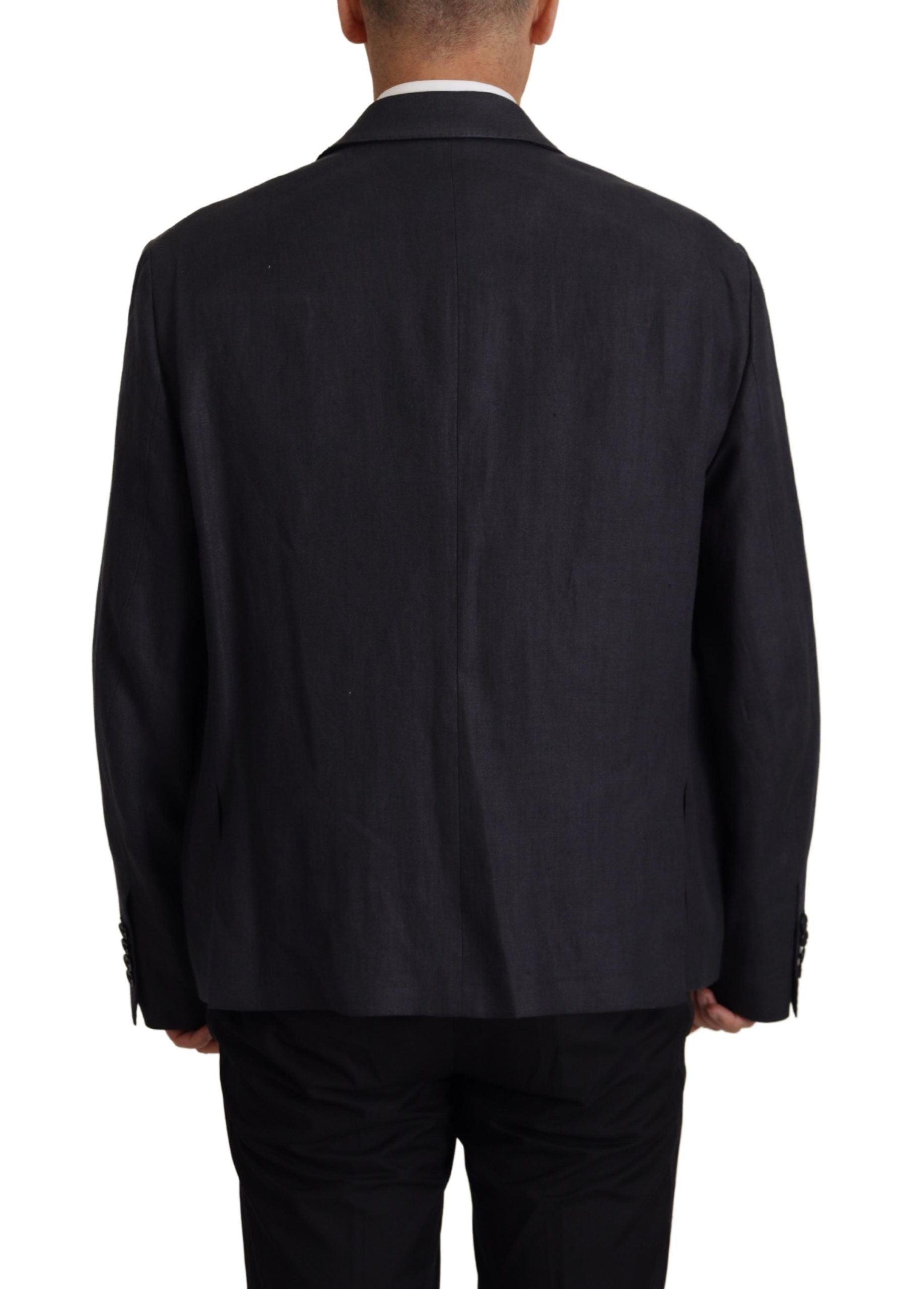 Chaqueta blazer de lino azul Dolce & Gabbana para hombre-5