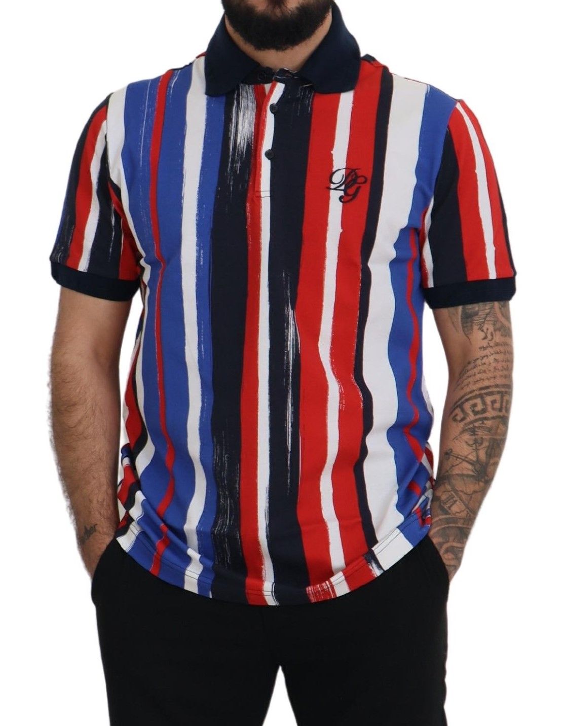 Dolce & Gabbana Mehrfarbiges Baumwoll-Polo-T-Shirt-3