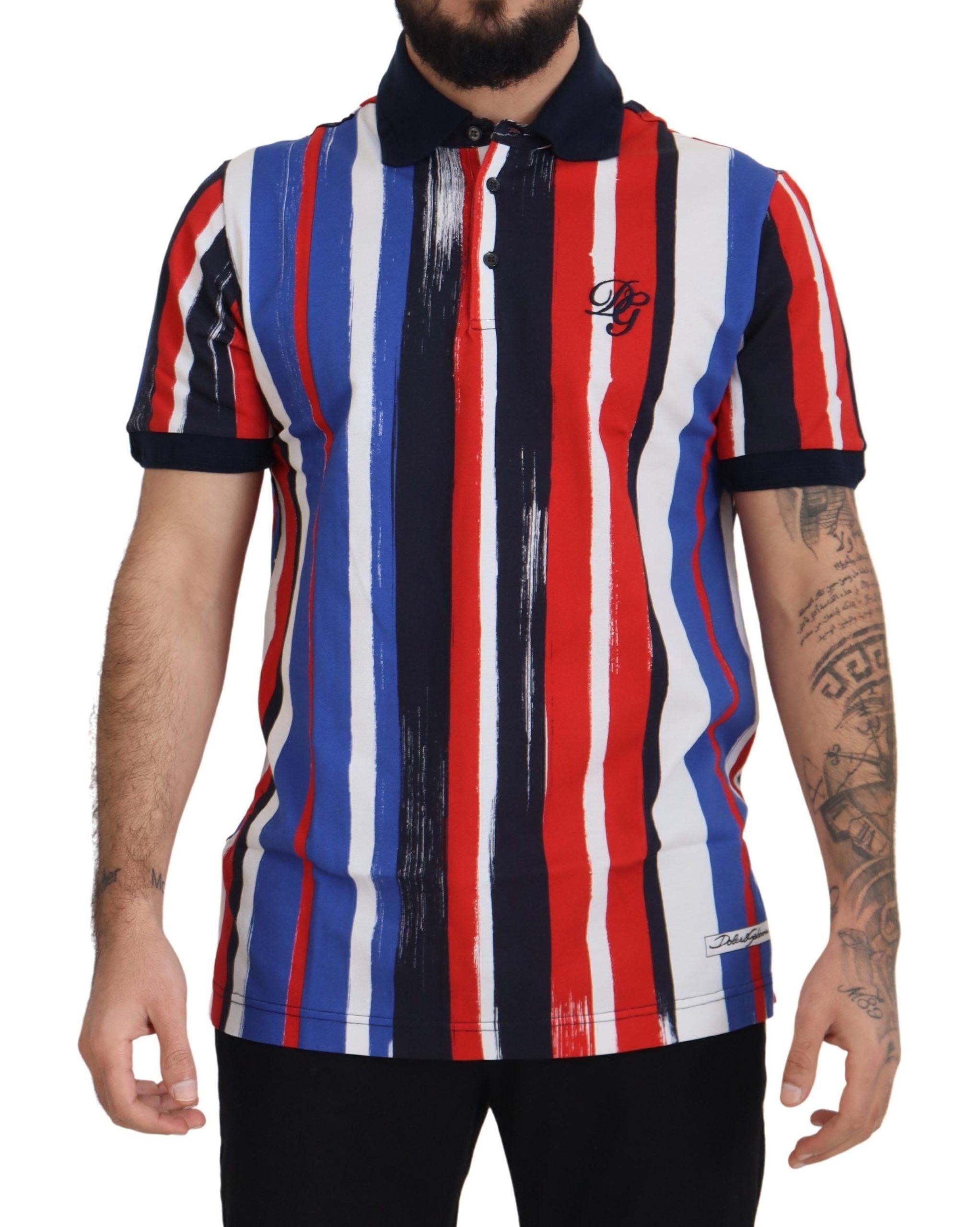 Dolce & Gabbana Multicolored Cotton Polo T-Shirt
