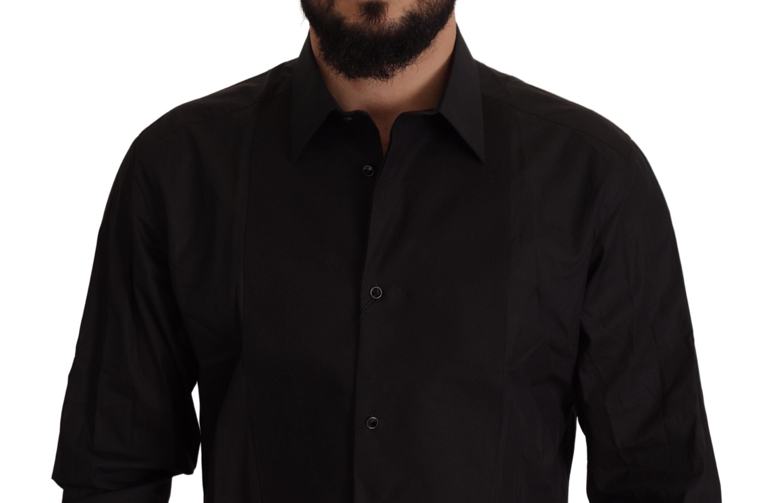Dolce & Gabbana Black GOLD Slim Fit Tuxedo Shirt-4