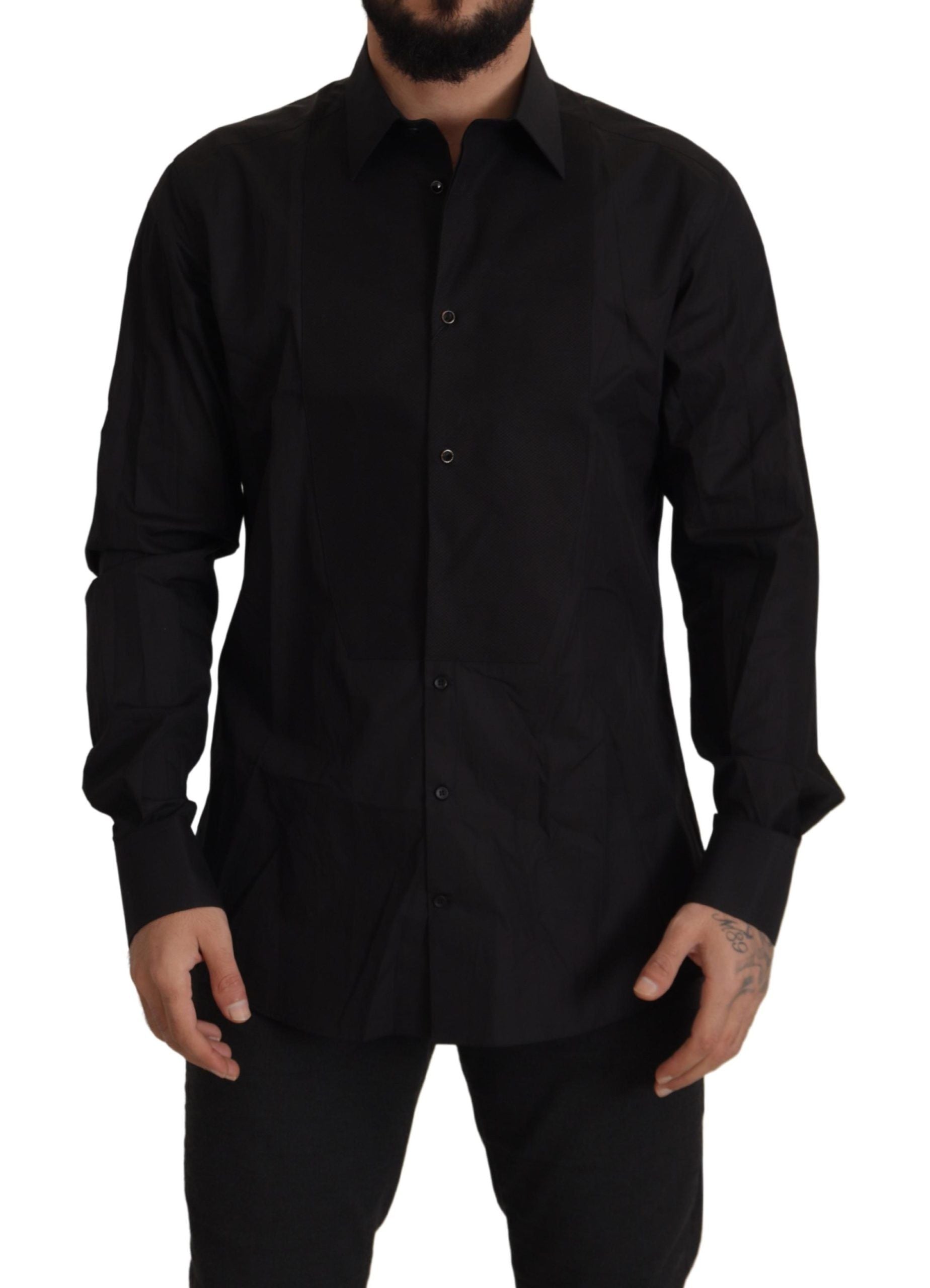 Dolce & Gabbana Black GOLD Slim Fit Tuxedo Shirt-1
