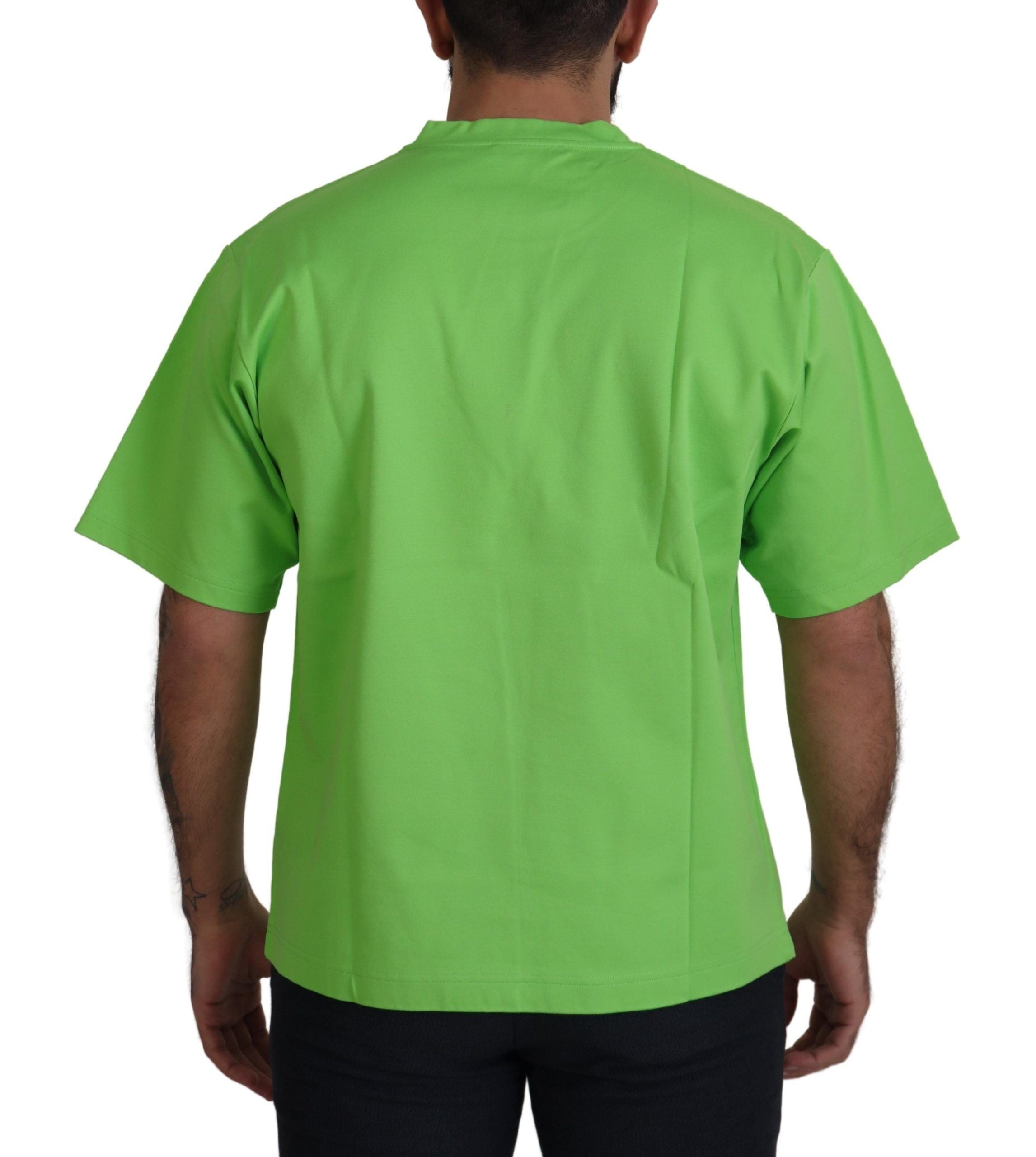 Dolce & Gabbana Grünes Baumwoll-T-Shirt DG CHANNEL Top-5