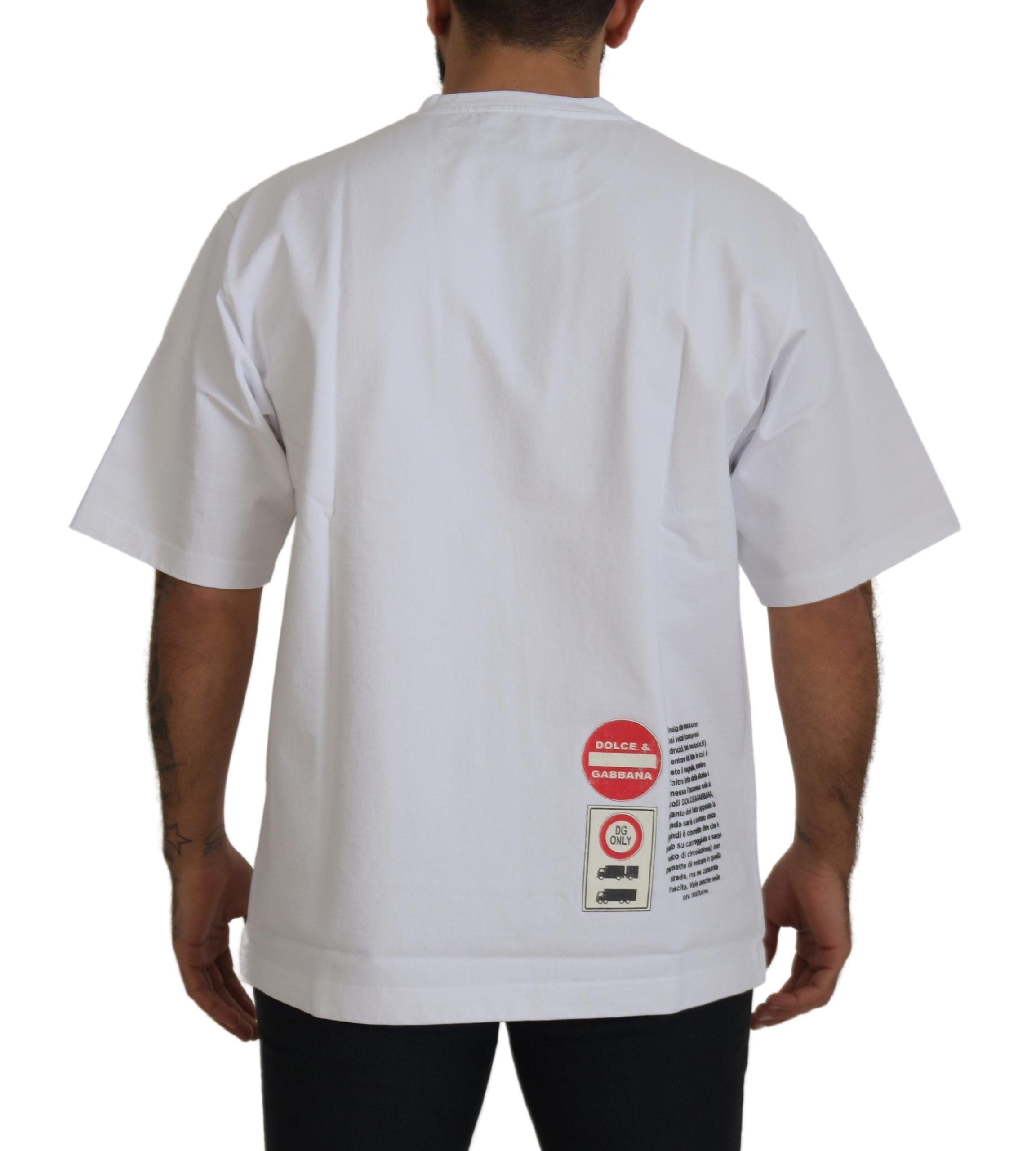 Dolce & Gabbana White Cupid Heart Cotton T-Shirt with Round Neck-3