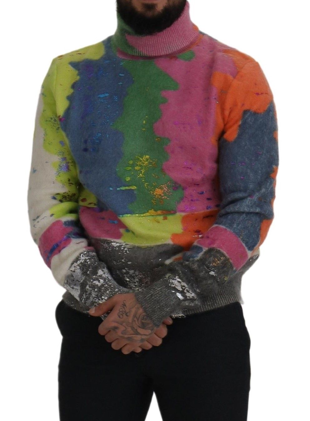 Dolce & Gabbana Multicolor Rollkragenpullover Mohair Pullover-4