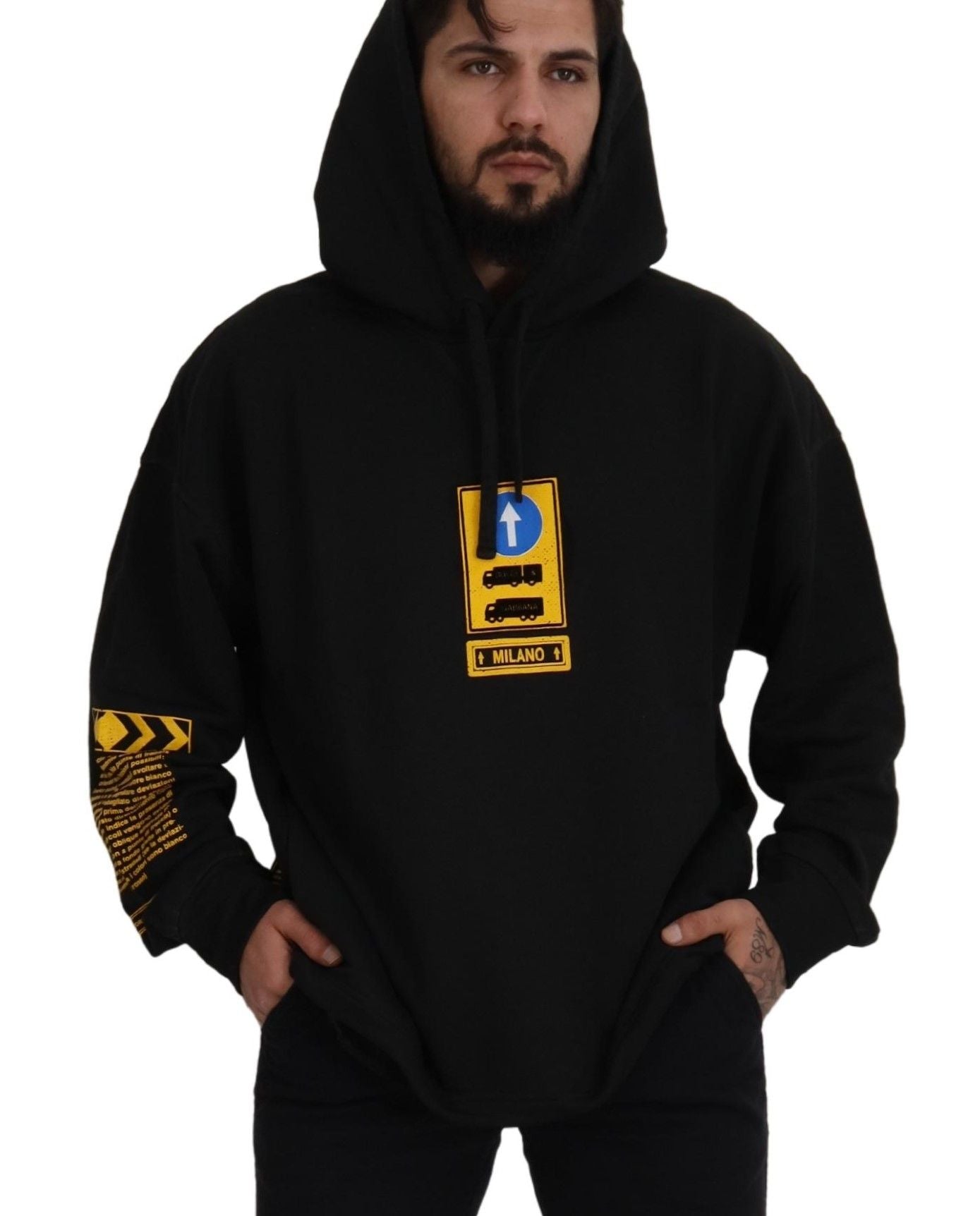 Dolce & Gabbana Black DG Shield Cotton Hoodie-3