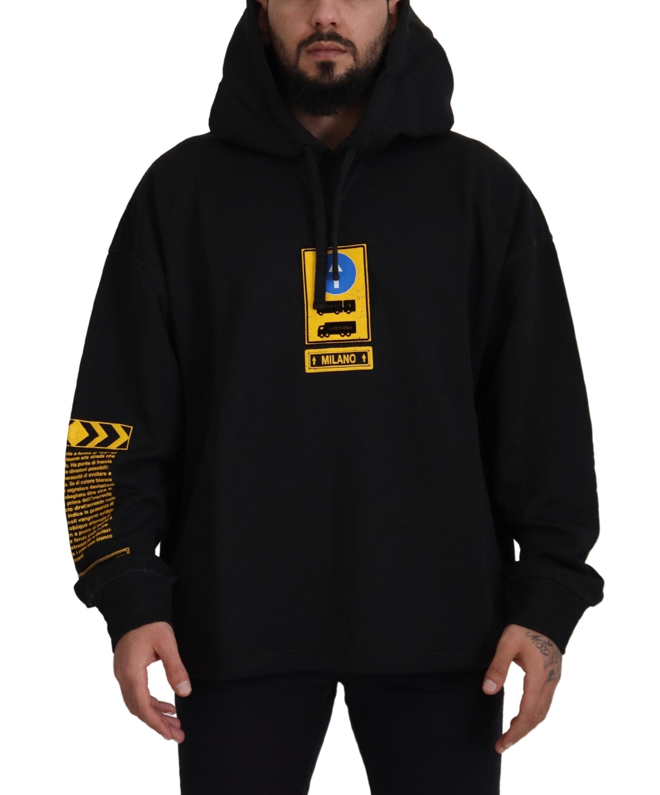 Dolce & Gabbana Black DG Shield Cotton Hoodie-1
