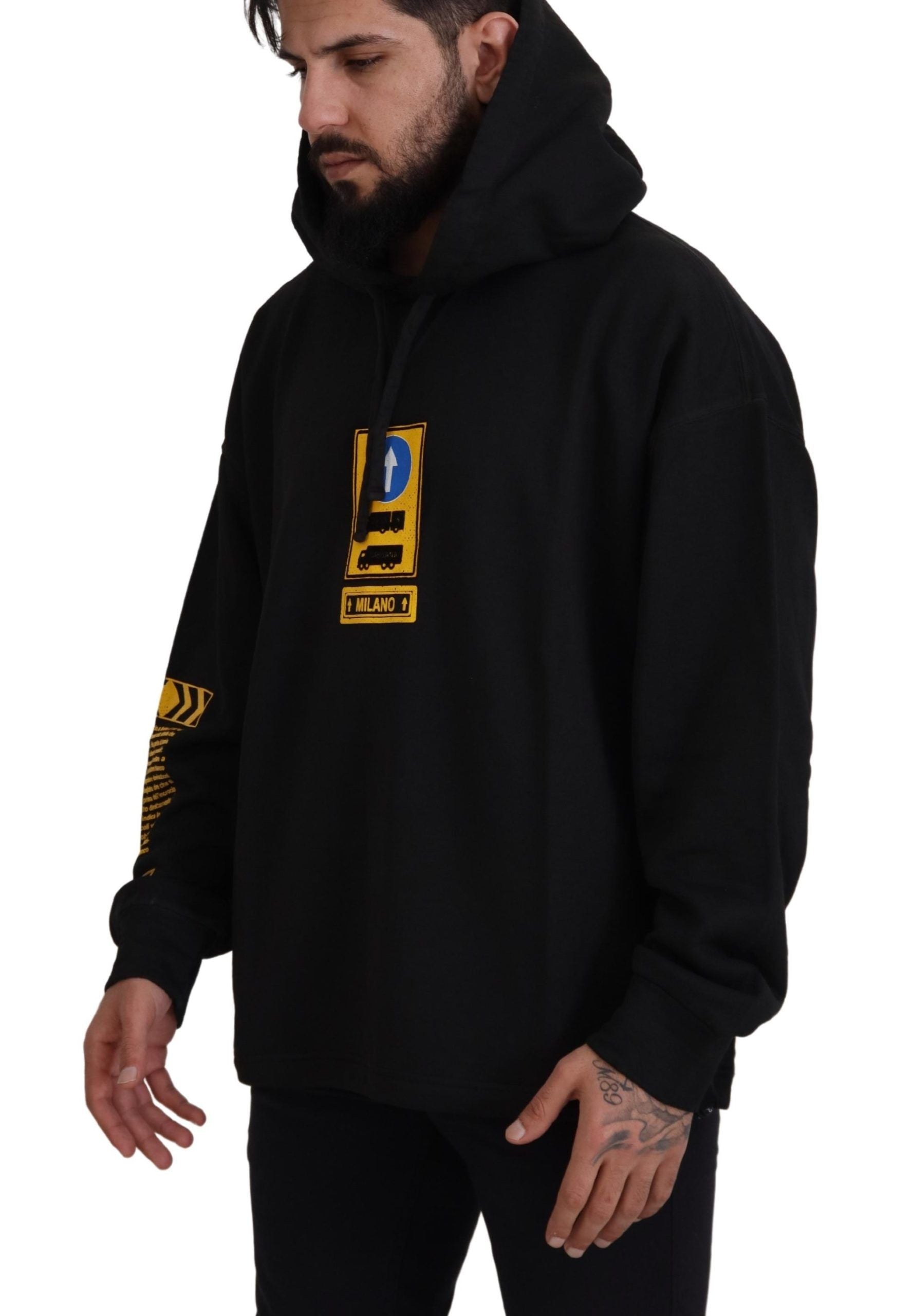 Dolce & Gabbana Black DG Shield Cotton Hoodie-4