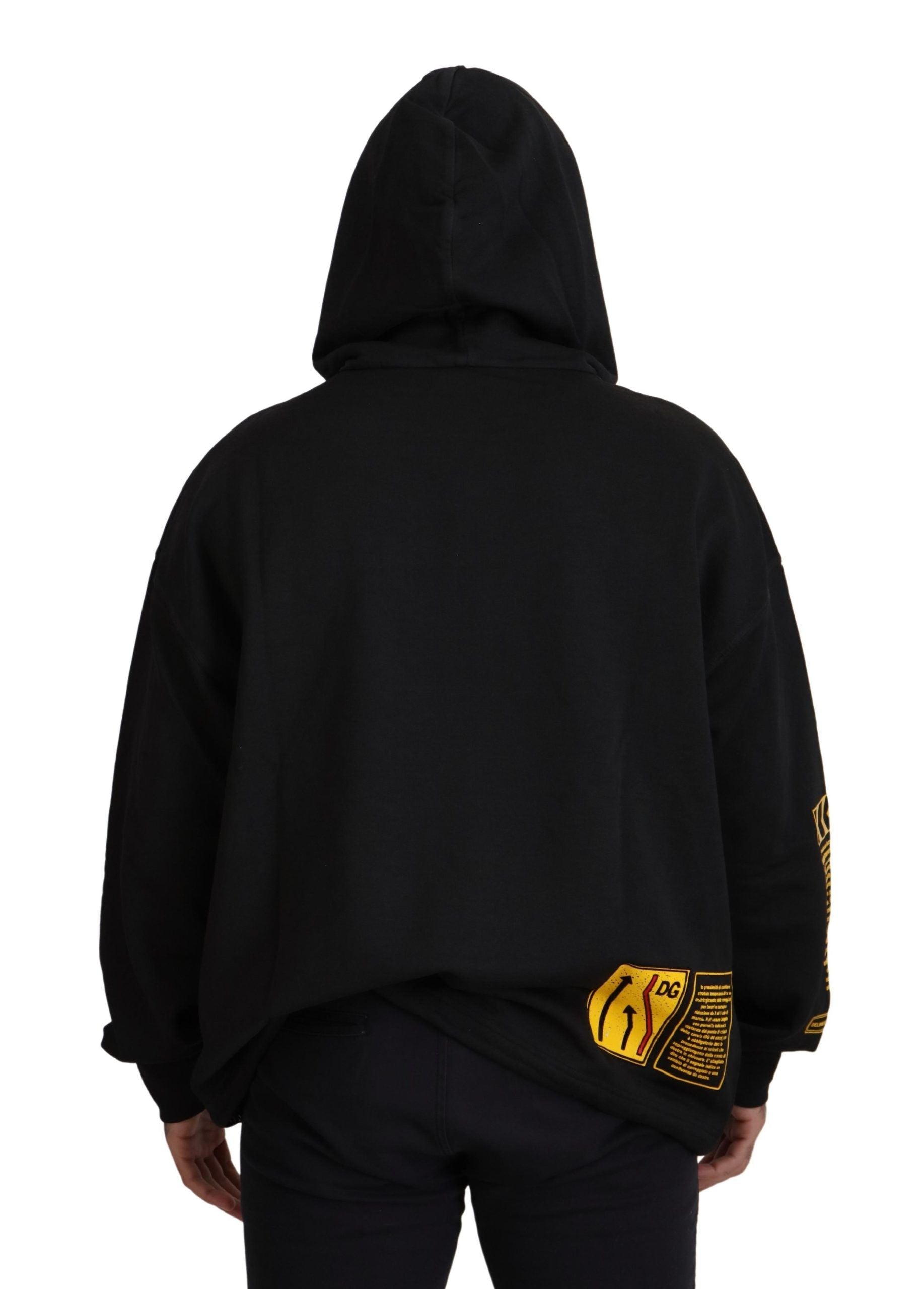 Dolce & Gabbana Black DG Shield Cotton Hoodie-5