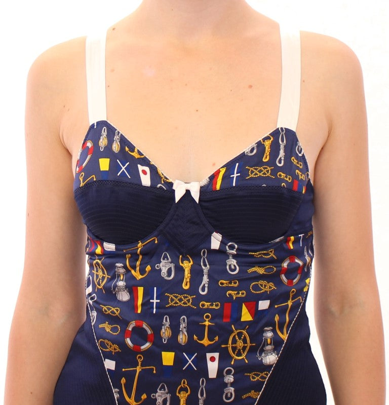 Dolce & Gabbana Blue Tank Top with Sailor Motif-4