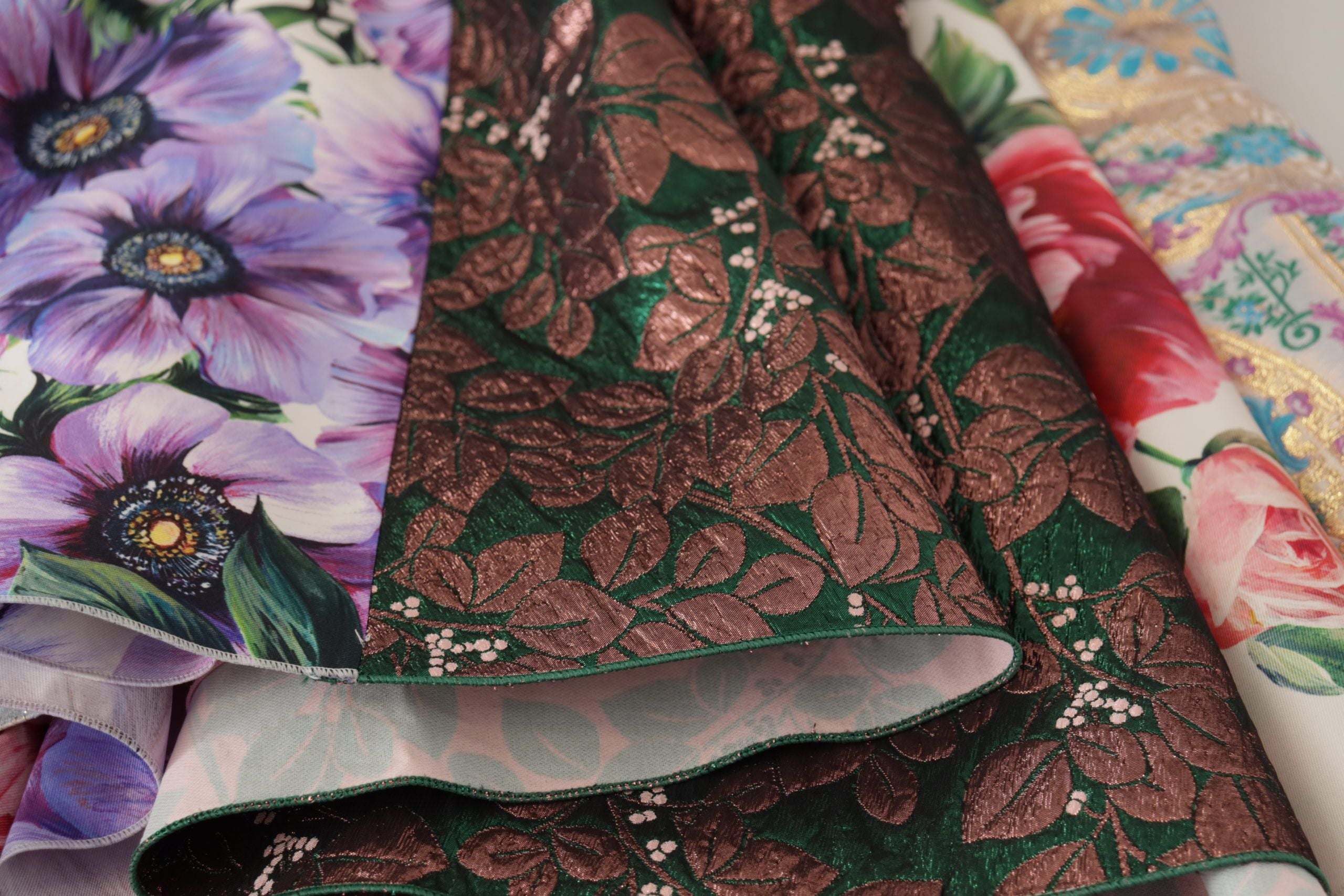 Dolce & Gabbana Dress Midi Patchwork Floral Jaquard Silk-7