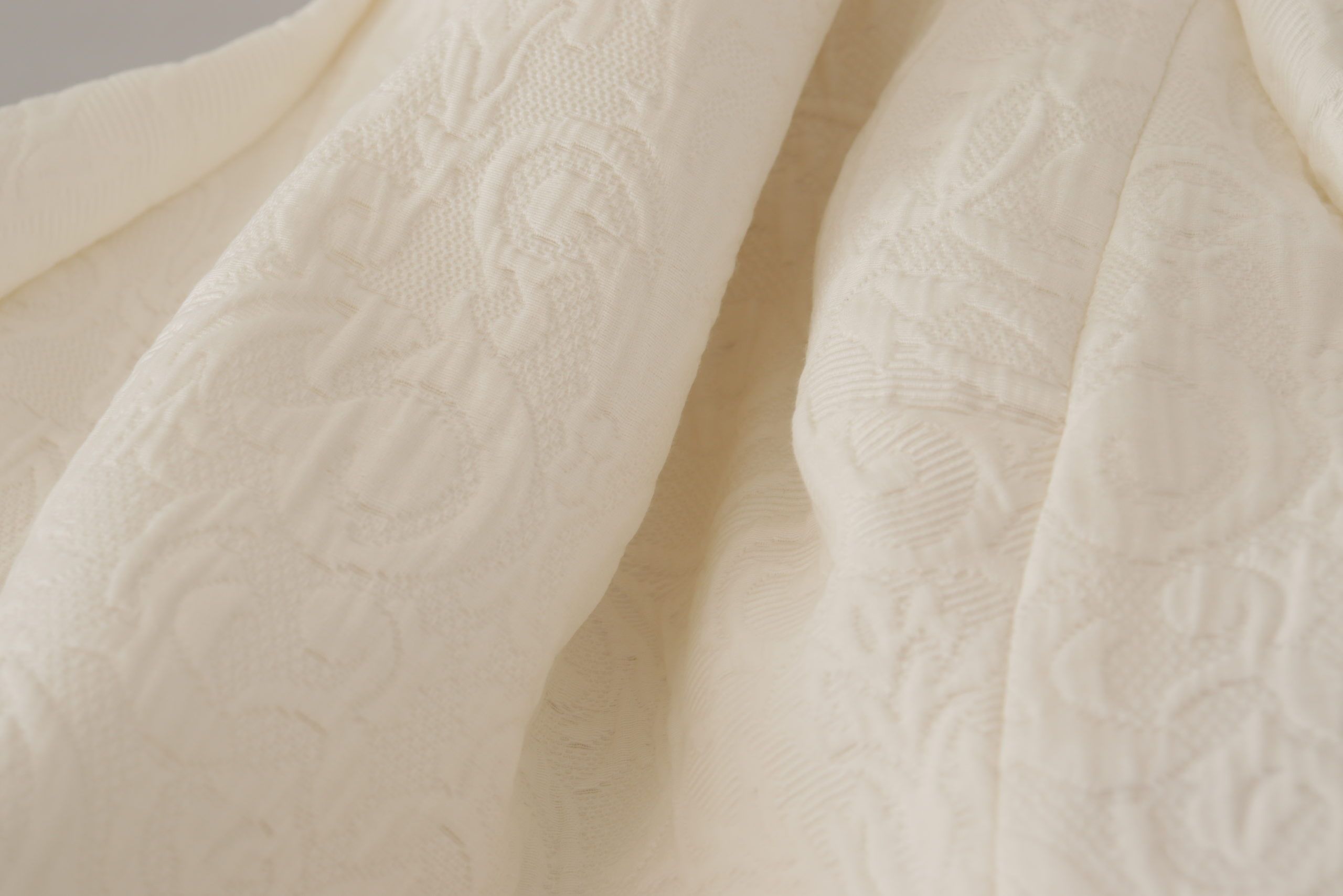 Dolce & Gabbana White Jacquard Midi Dress with Floral Pattern and Brocade Trim-6