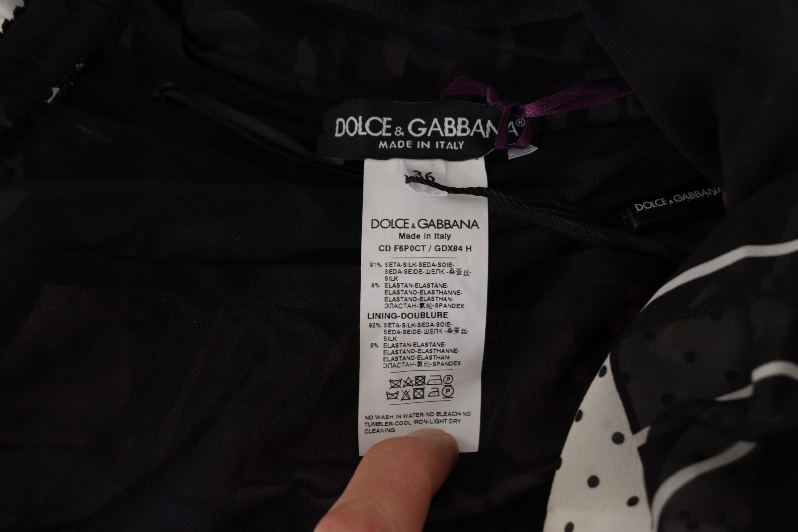 Body midi de seda con estampado de leopardo y patchwork multicolor de Dolce & Gabbana con estampado floral-6