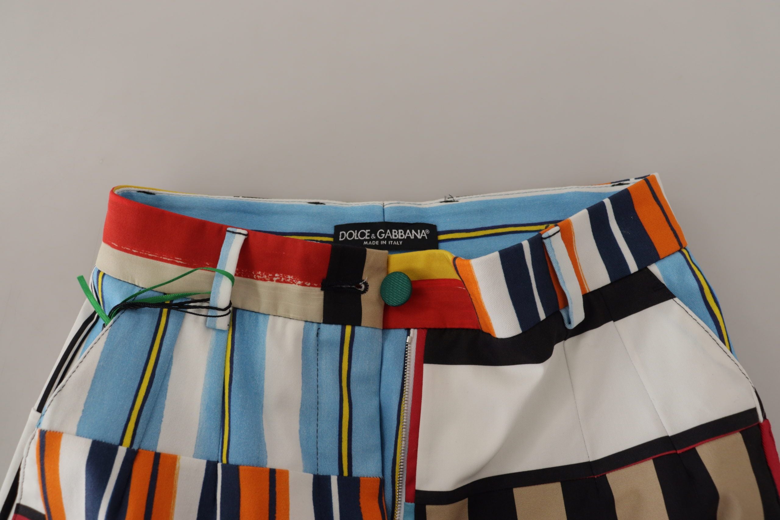 Dolce & Gabbana Multicolor striped high-waisted cotton trousers-4