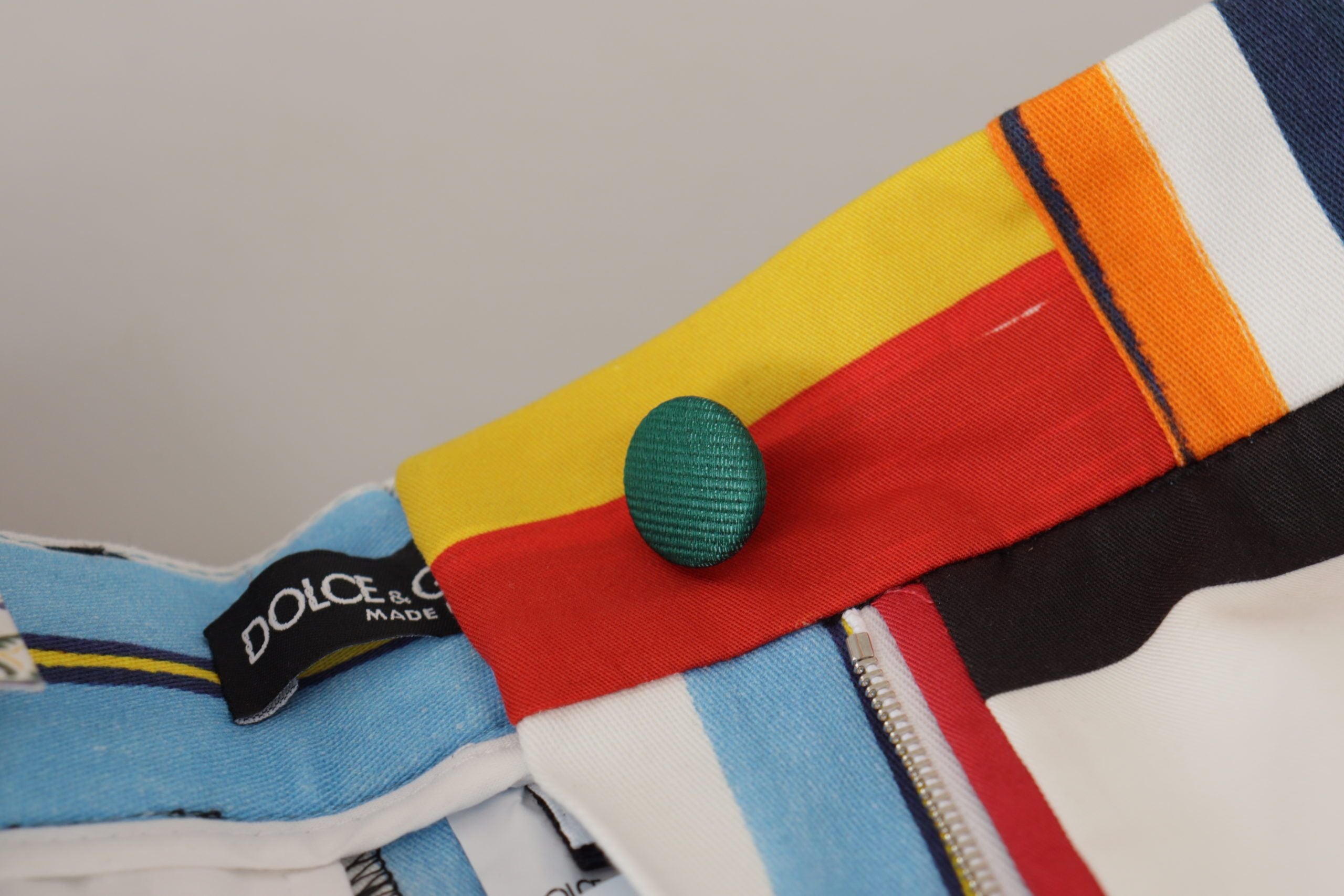 Dolce & Gabbana Multicolor striped high-waisted cotton trousers-6