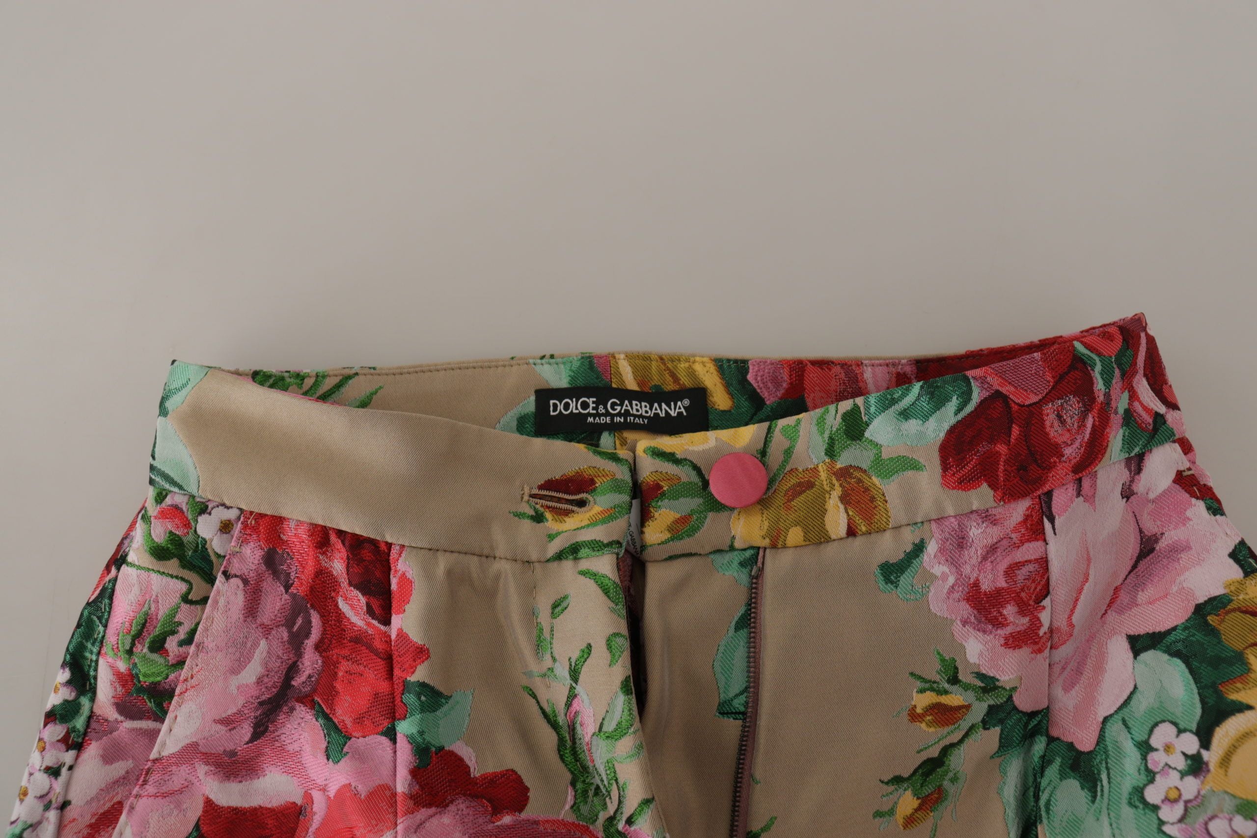 Dolce & Gabbana beige floral dress, formal high-waisted trousers-4