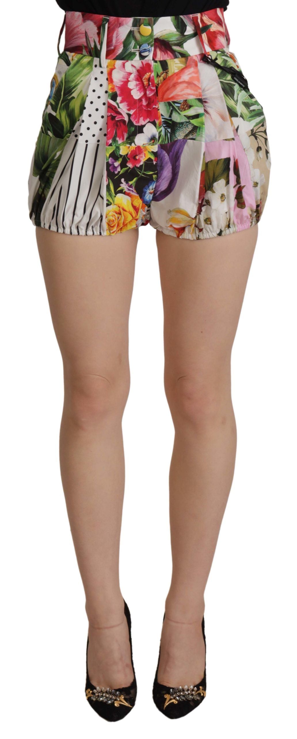 Dolce & Gabbana Multicolor High Waist Hot Pants Shorts-1