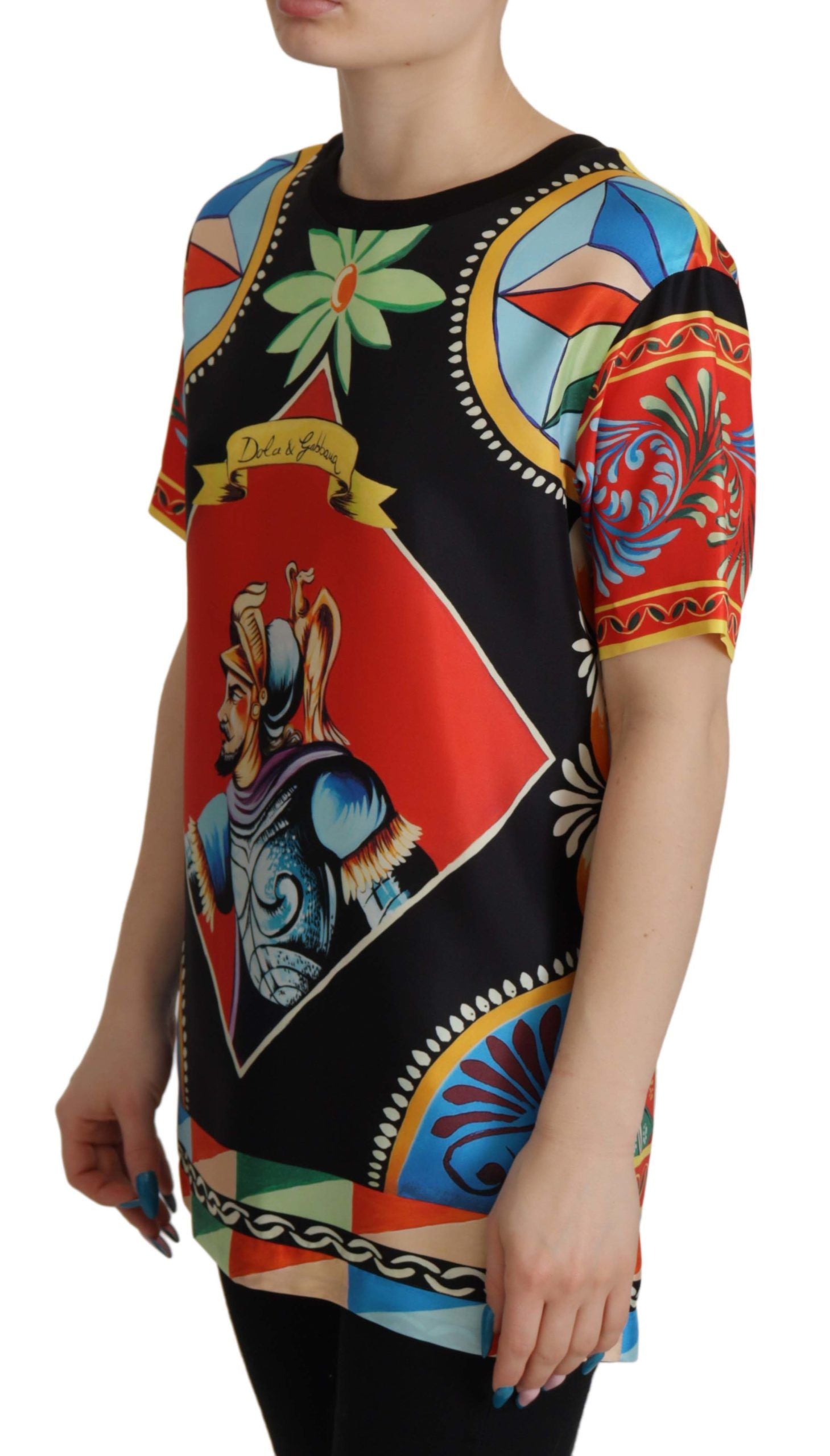 Dolce & Gabbana Camiseta De Seda Carretto Soldado Multicolor-6