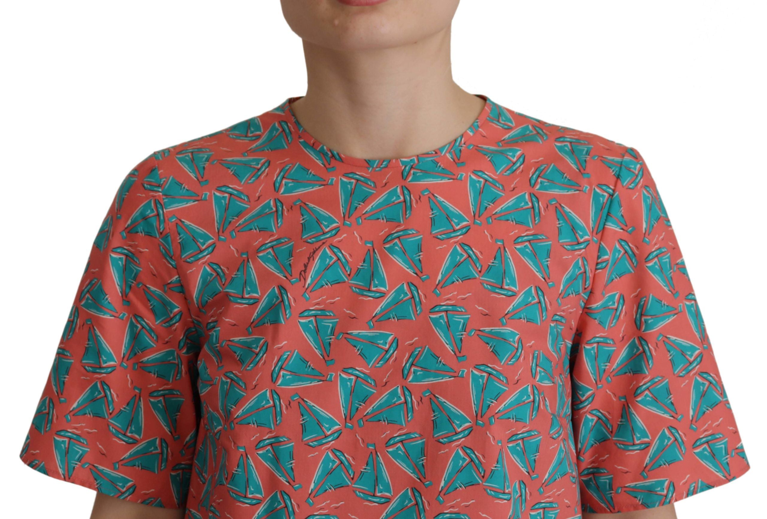 Dolce & Gabbana pink cotton T-shirt with sailboat print-2