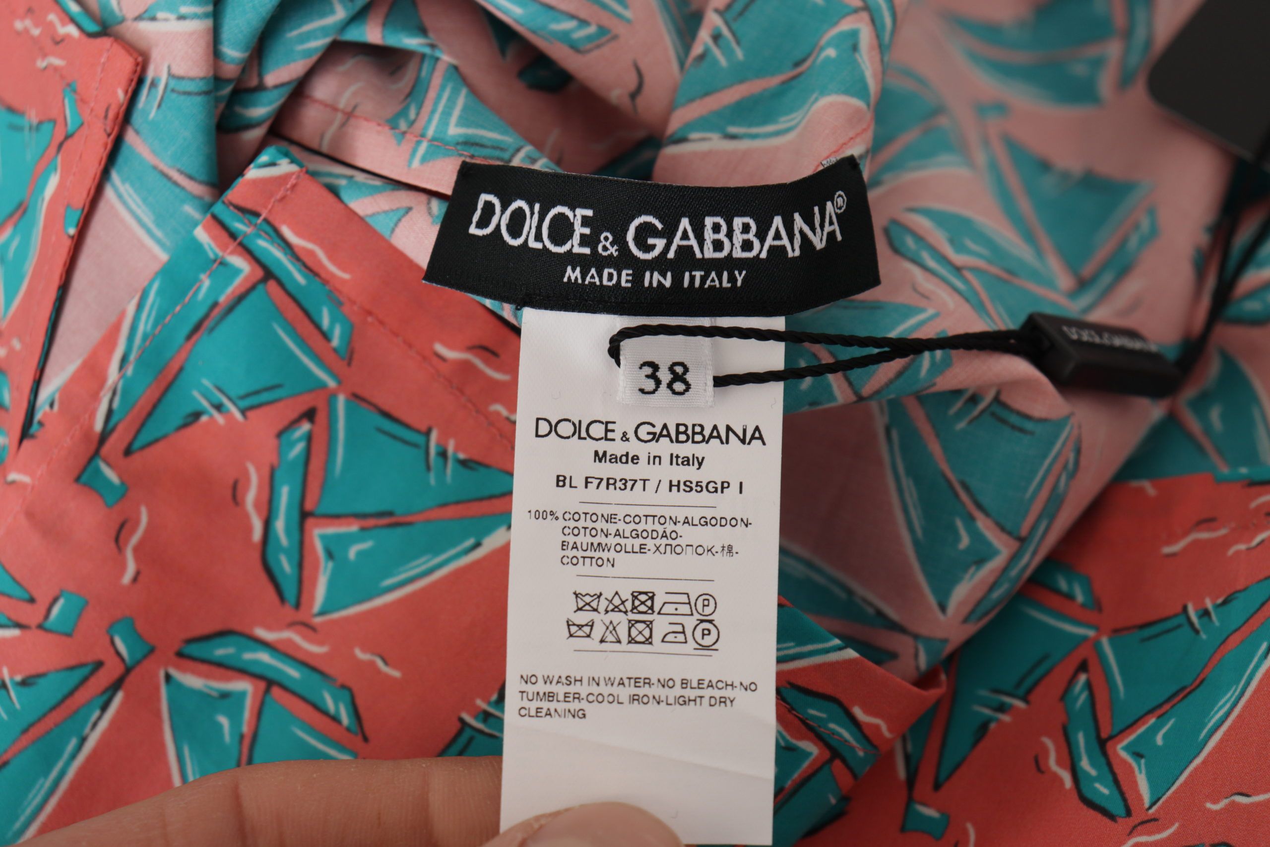 Dolce & Gabbana pink cotton T-shirt with sailboat print-5