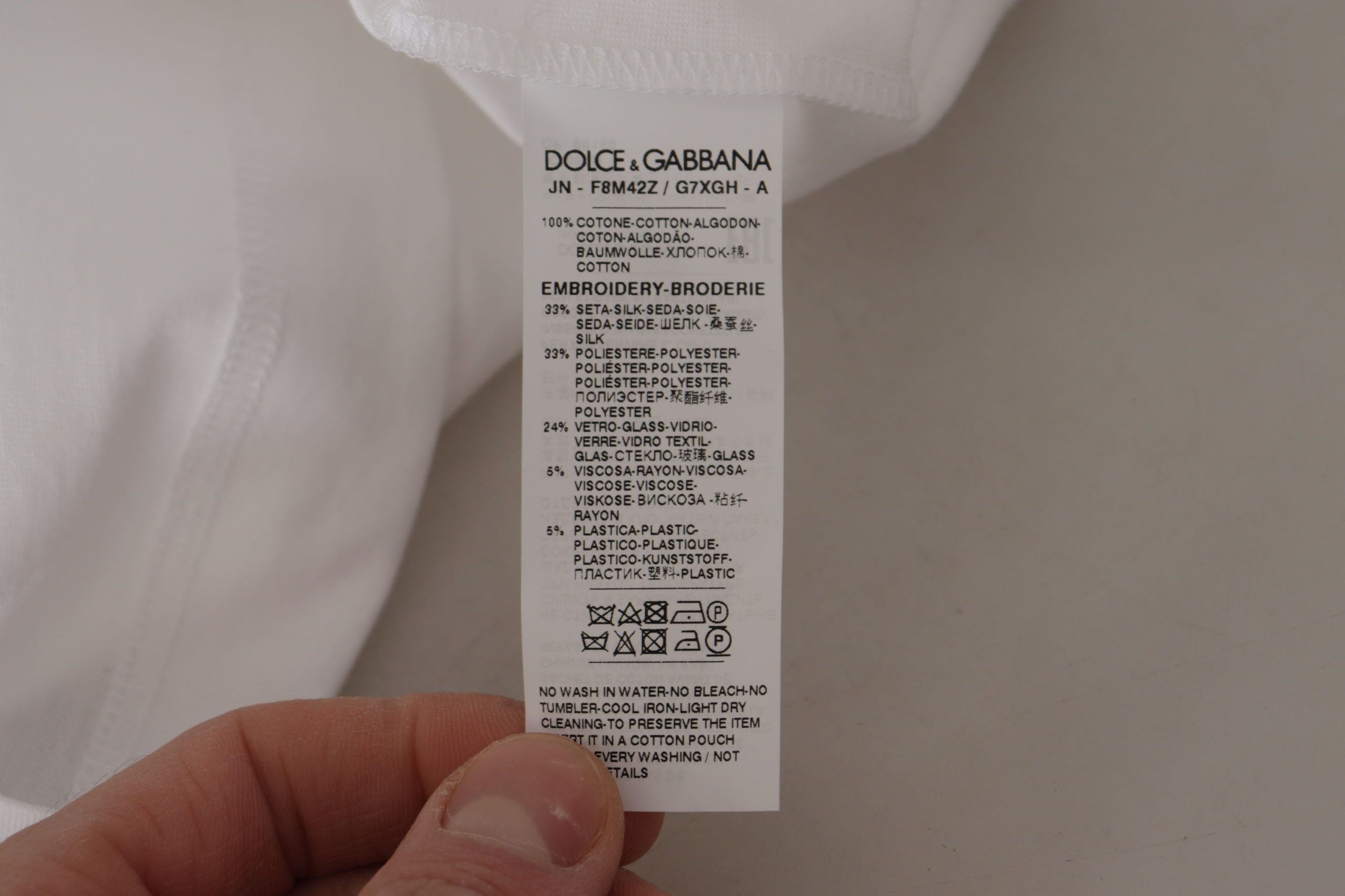 Dolce & Gabbana Weißes DG Crown Floral Pailletten-T-Shirt-8