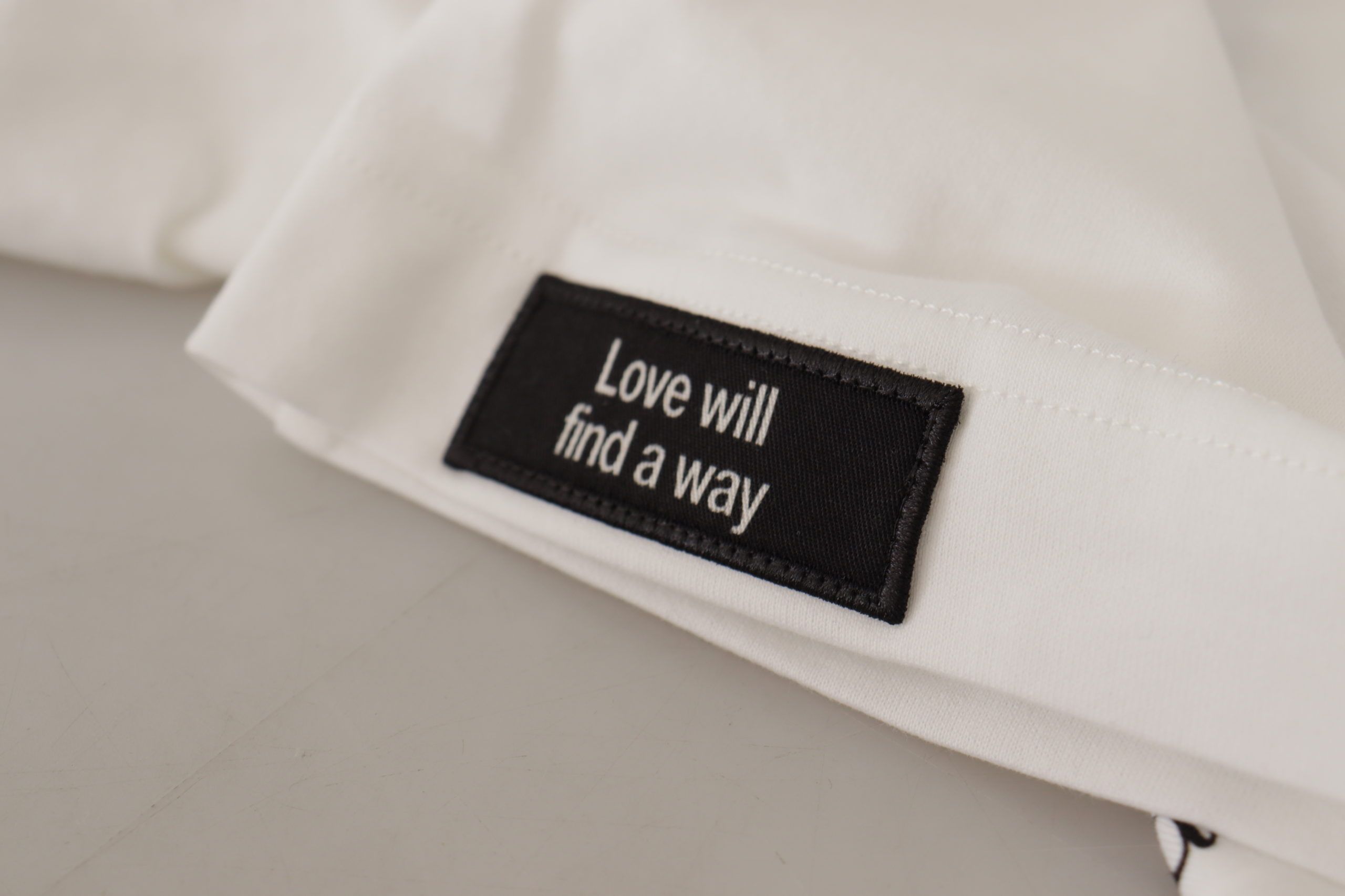 Camiseta de algodón con cuello redondo y rosas blancas y negras de Dolce & Gabbana-7