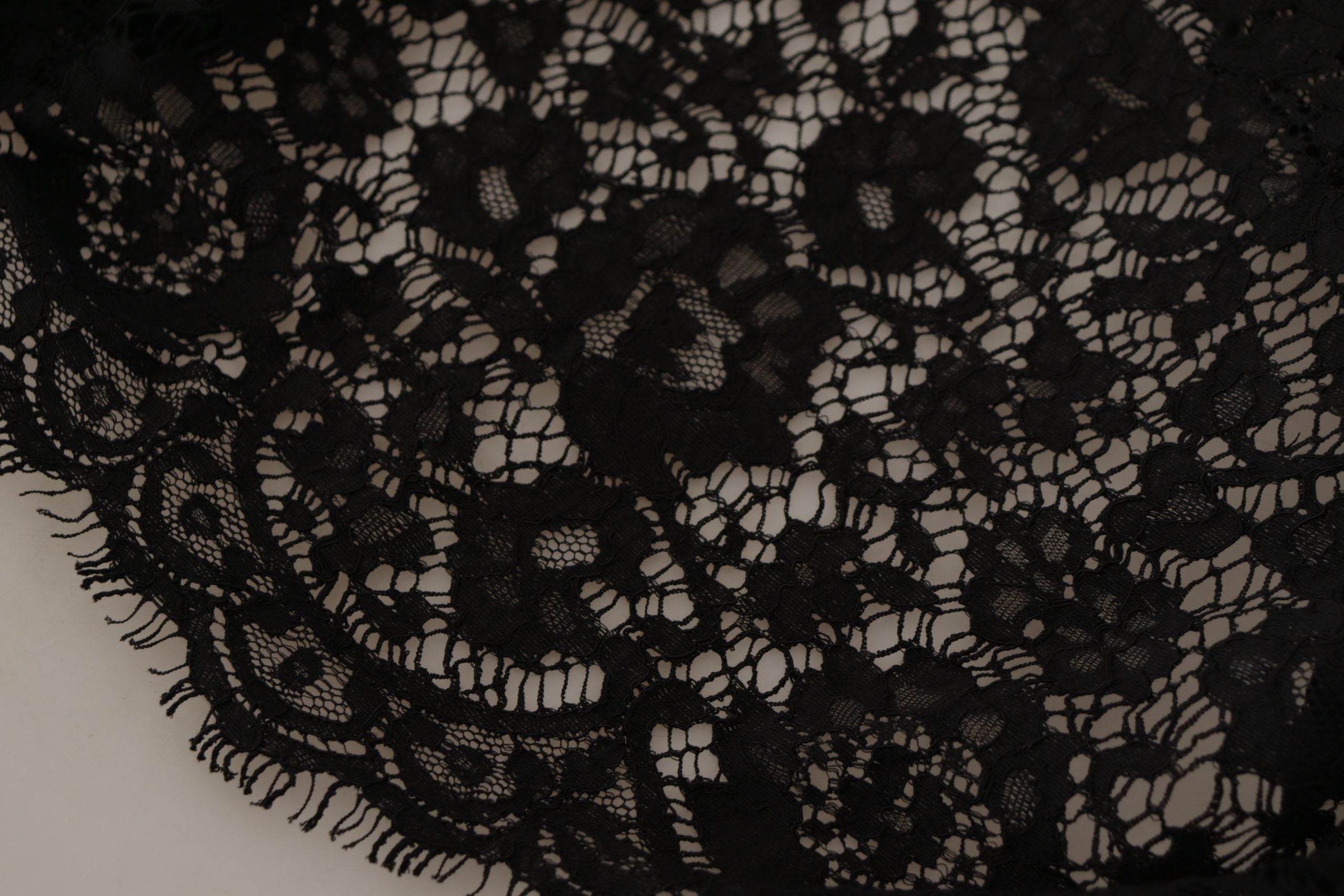 Dolce & Gabbana Black Lace Sweater with Floral Pattern Sicily Blouse-7