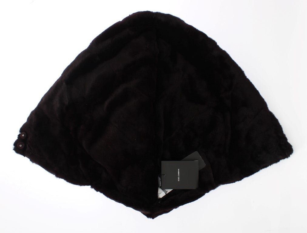 Dolce & Gabbana Lilac Weasel Fur Crochet Hooded Scarf Hat-7