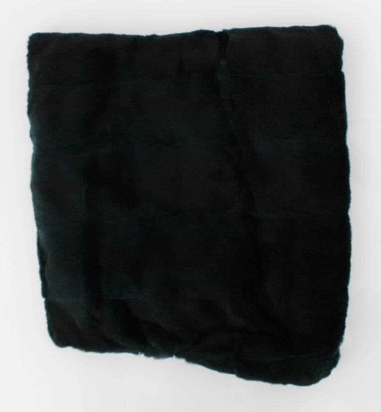Dolce & Gabbana Green Weasel Fur Crochet Hooded Scarf Hat-5