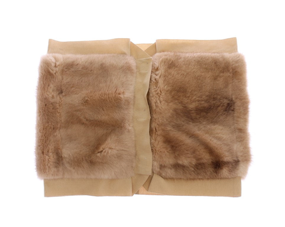 Dolce & Gabbana Beige MINK Fur Scarf Foulard Neck Wrap-2