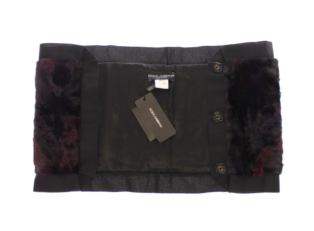 Dolce & Gabbana Purple MINK Fur Scarf Foulard Neck Wrap-3