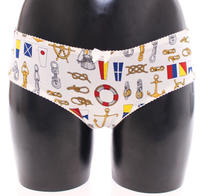 Dolce & Gabbana White Sailor Bra Panty Stretch Underwear-4