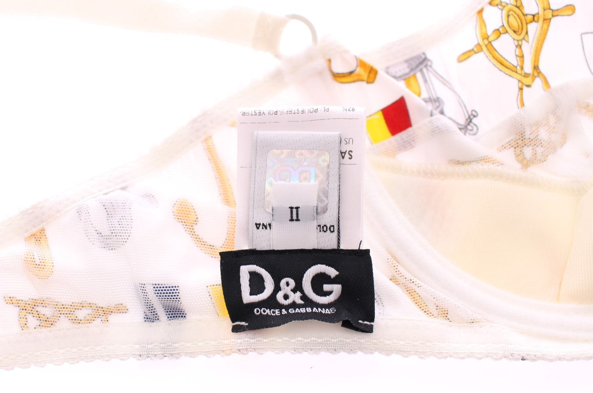Dolce & Gabbana White Sailor Bra Panty Stretch Underwear-7