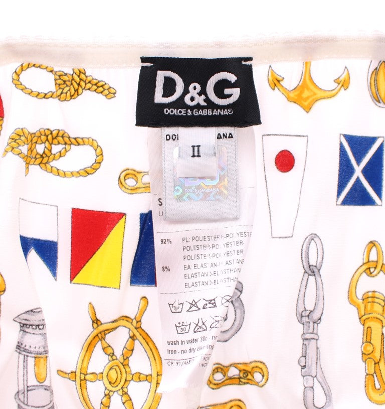 Dolce & Gabbana White Sailor Bra Panty Stretch Underwear-8