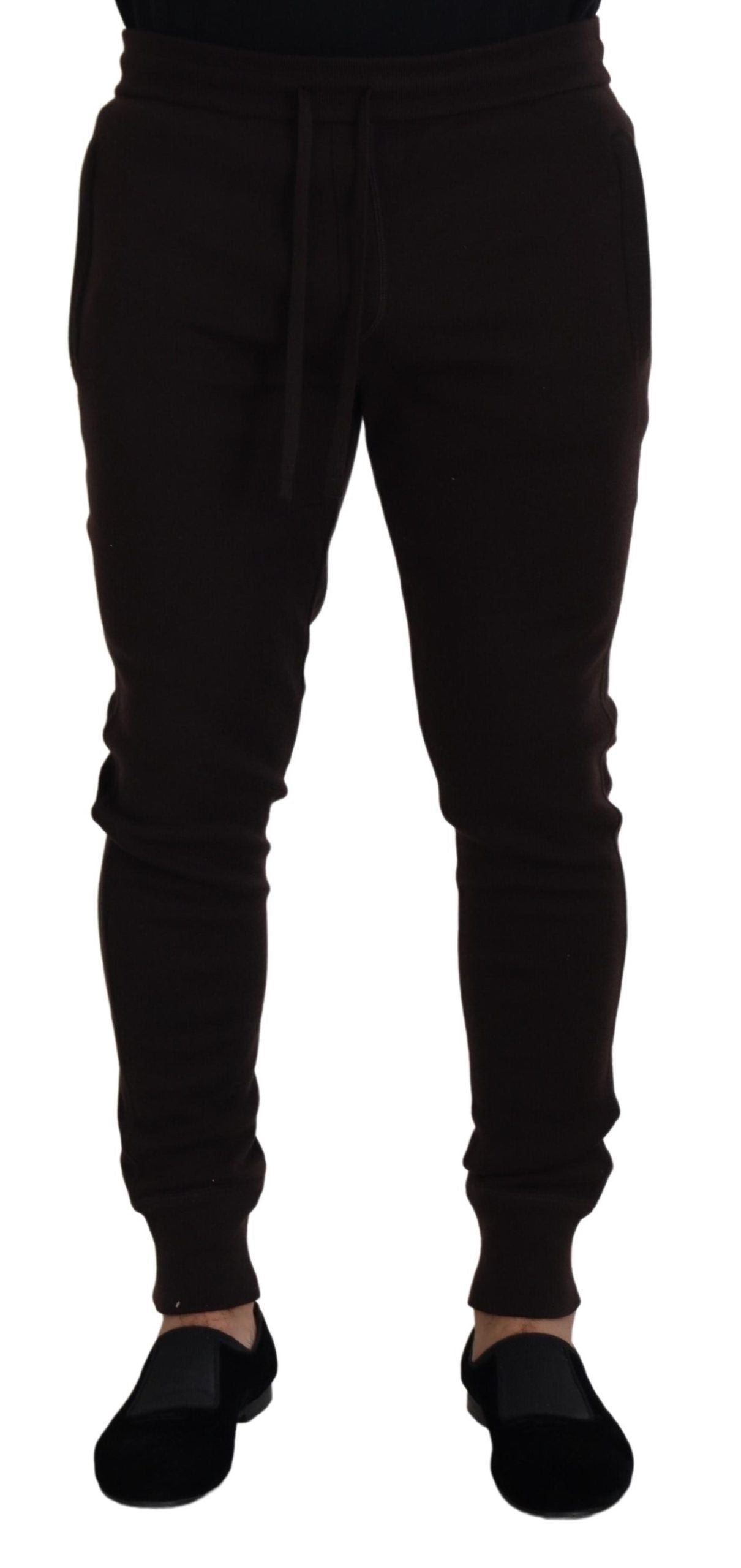 Dolce & Gabbana Brown Cashmere Trousers Drawstring Trousers