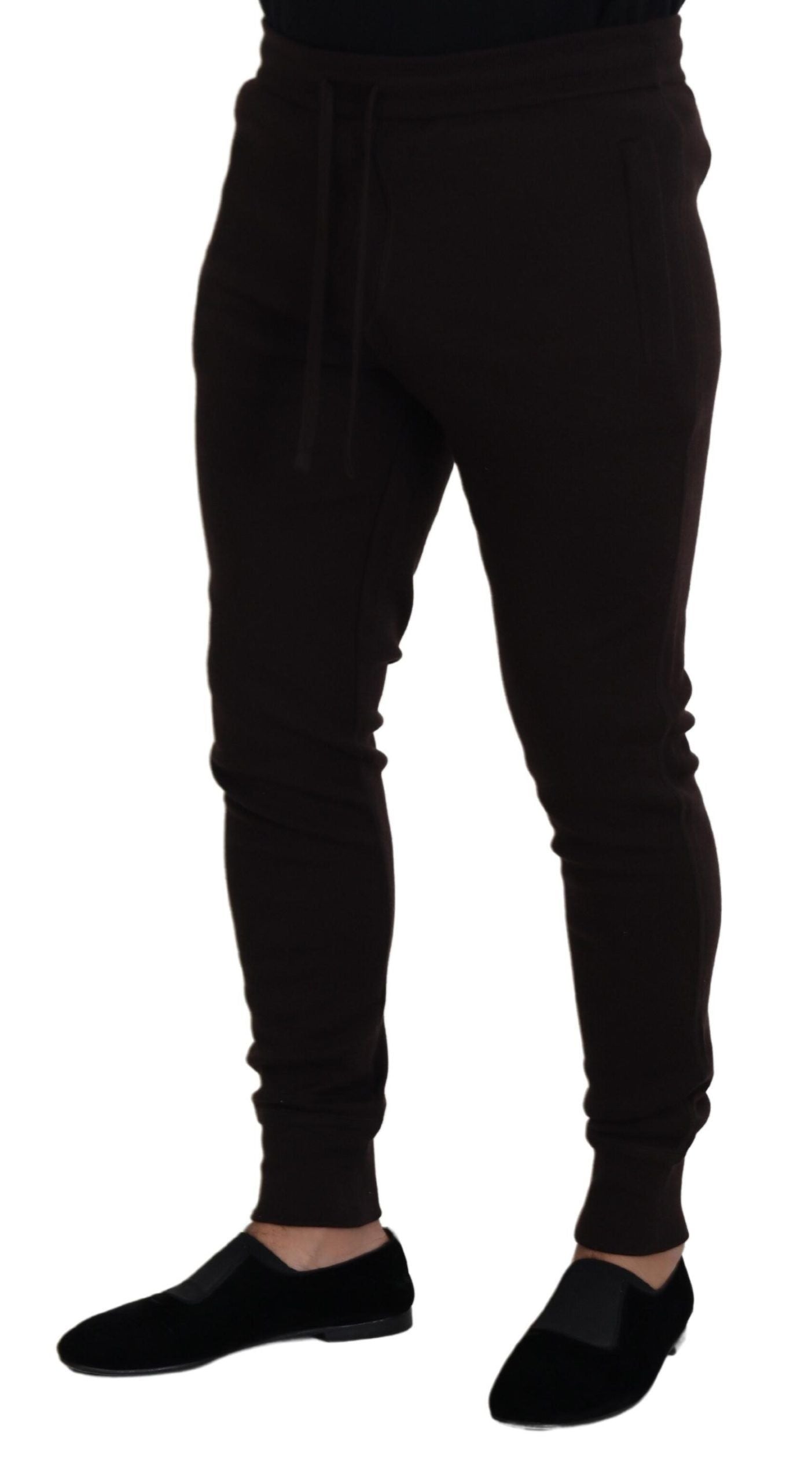 Dolce & Gabbana Brown Cashmere Trousers Drawstring Trousers-2