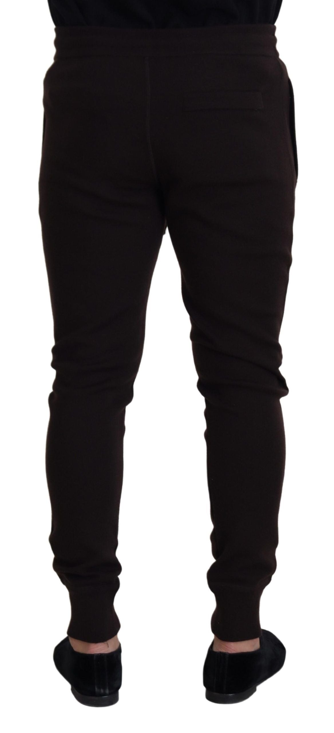 Dolce & Gabbana Brown Cashmere Trousers Drawstring Trousers-4