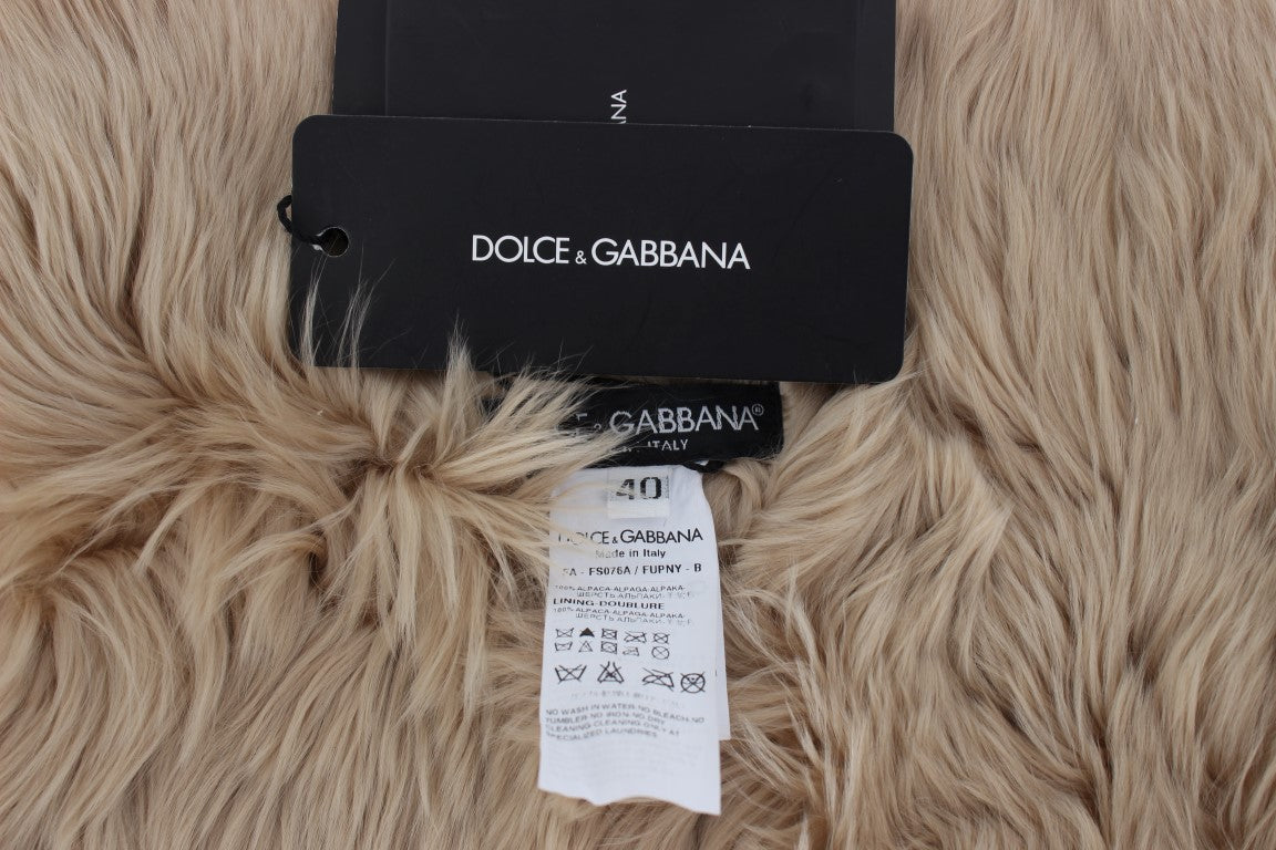 Dolce & Gabbana Beige Alpaca Collar Scarf-7