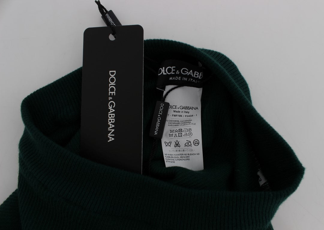 Pantalones ajustados elásticos de cachemir verde de Dolce & Gabbana-5