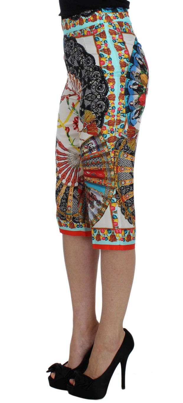Dolce & Gabbana Multicolor Majolika Sizilien Seidenhose-2