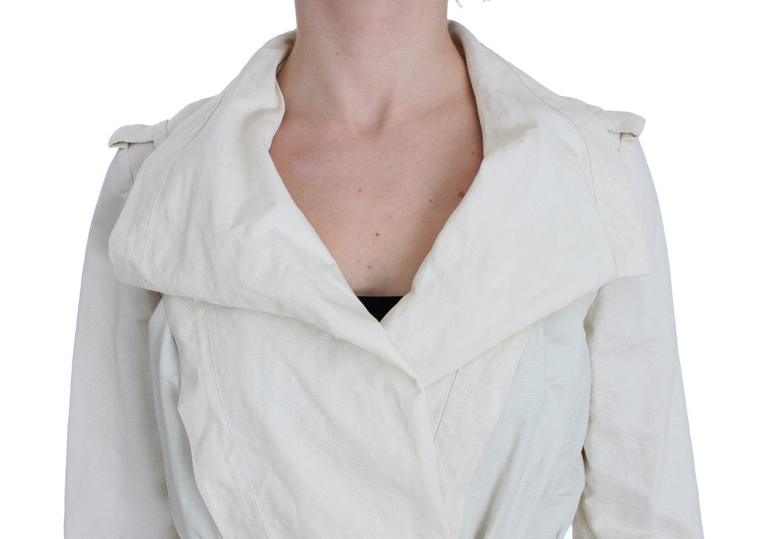 PLEIN SUD White Trench Coat Jacket-4