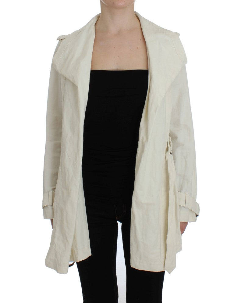 PLEIN SUD White Trench Coat Jacket-5