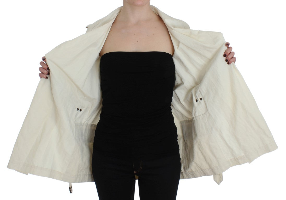 PLEIN SUD White Trench Coat Jacket-6